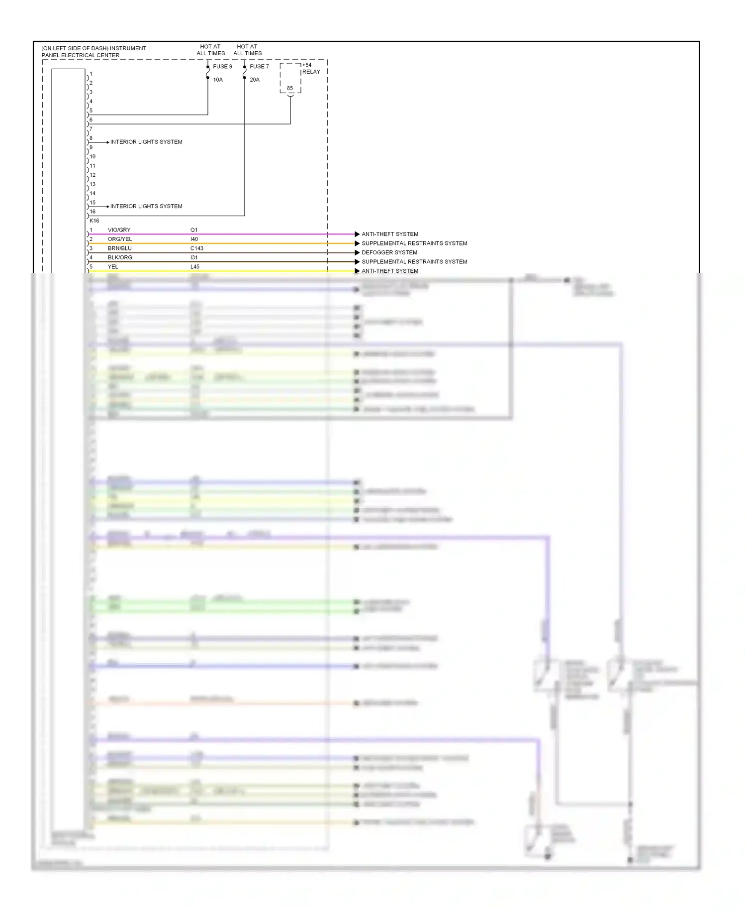 Saab 9-3 II (2002-2008) body control module wiring diagram  (1 of 3)