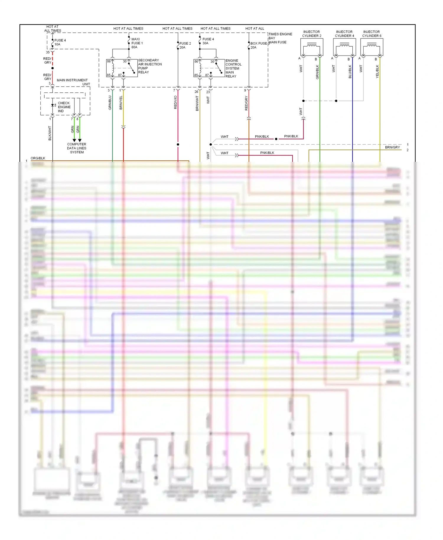 Saab 9-3 II (2002-2008) computer data lines system wiring diagram  (19 of 60)