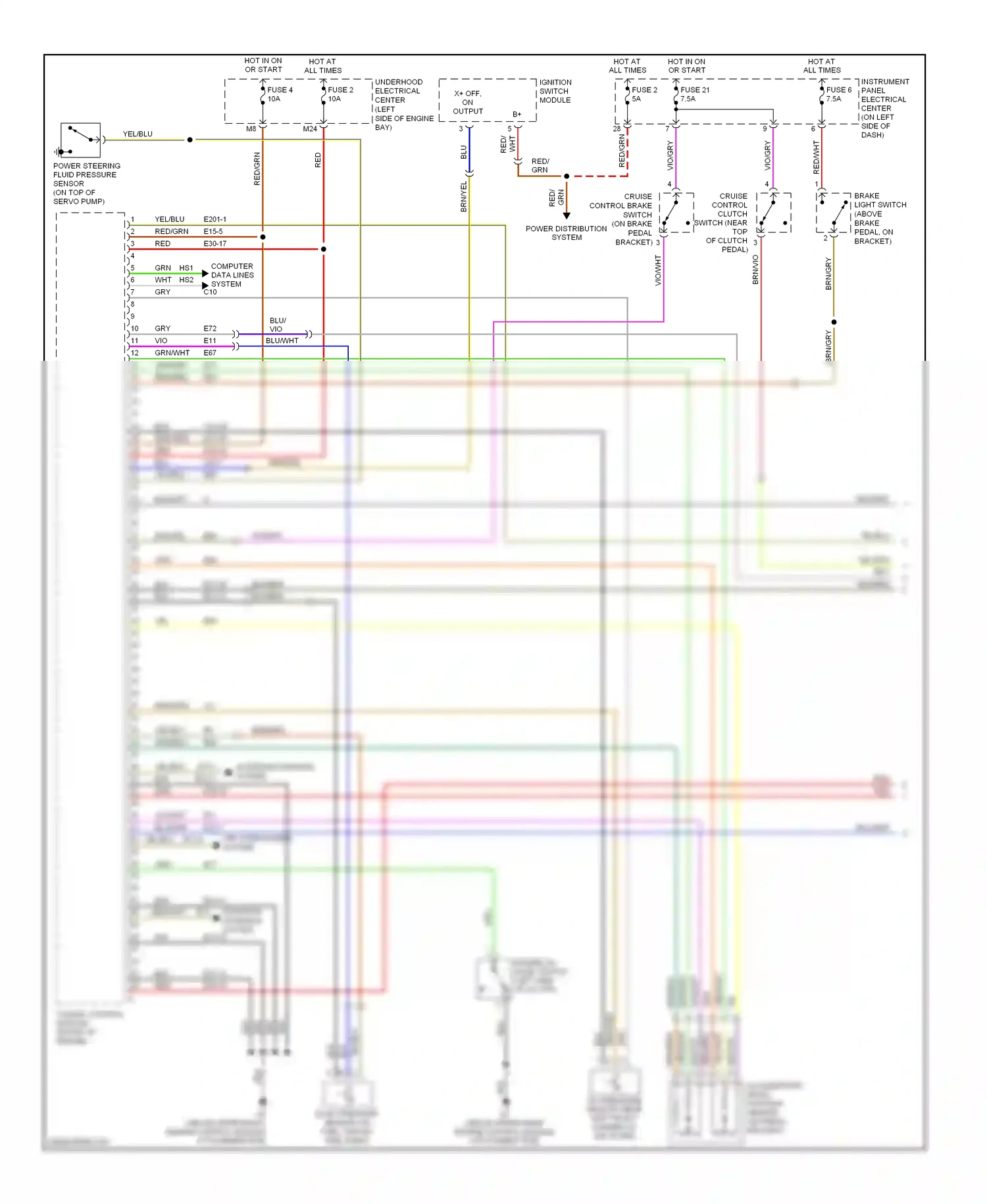 Saab 9-3 II (2002-2008) computer data lines system wiring diagram  (17 of 60)