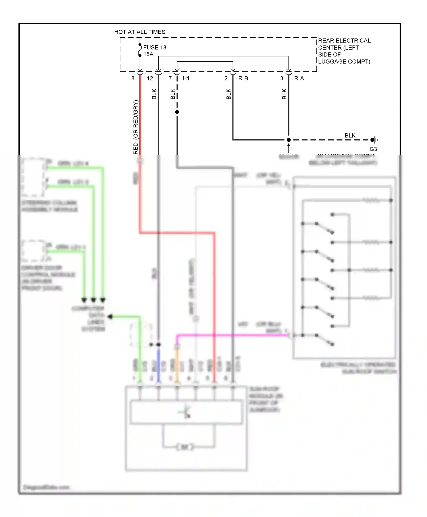 Saab 9-3 II (2002-2008) computer data lines system wiring diagram  (50 of 60)