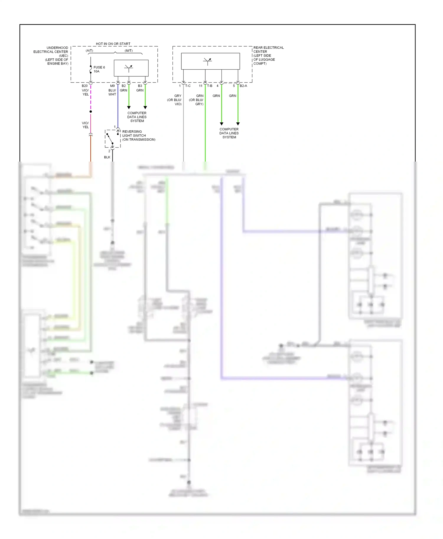 Saab 9-3 II (2002-2008) computer data lines system wiring diagram  (21 of 60)