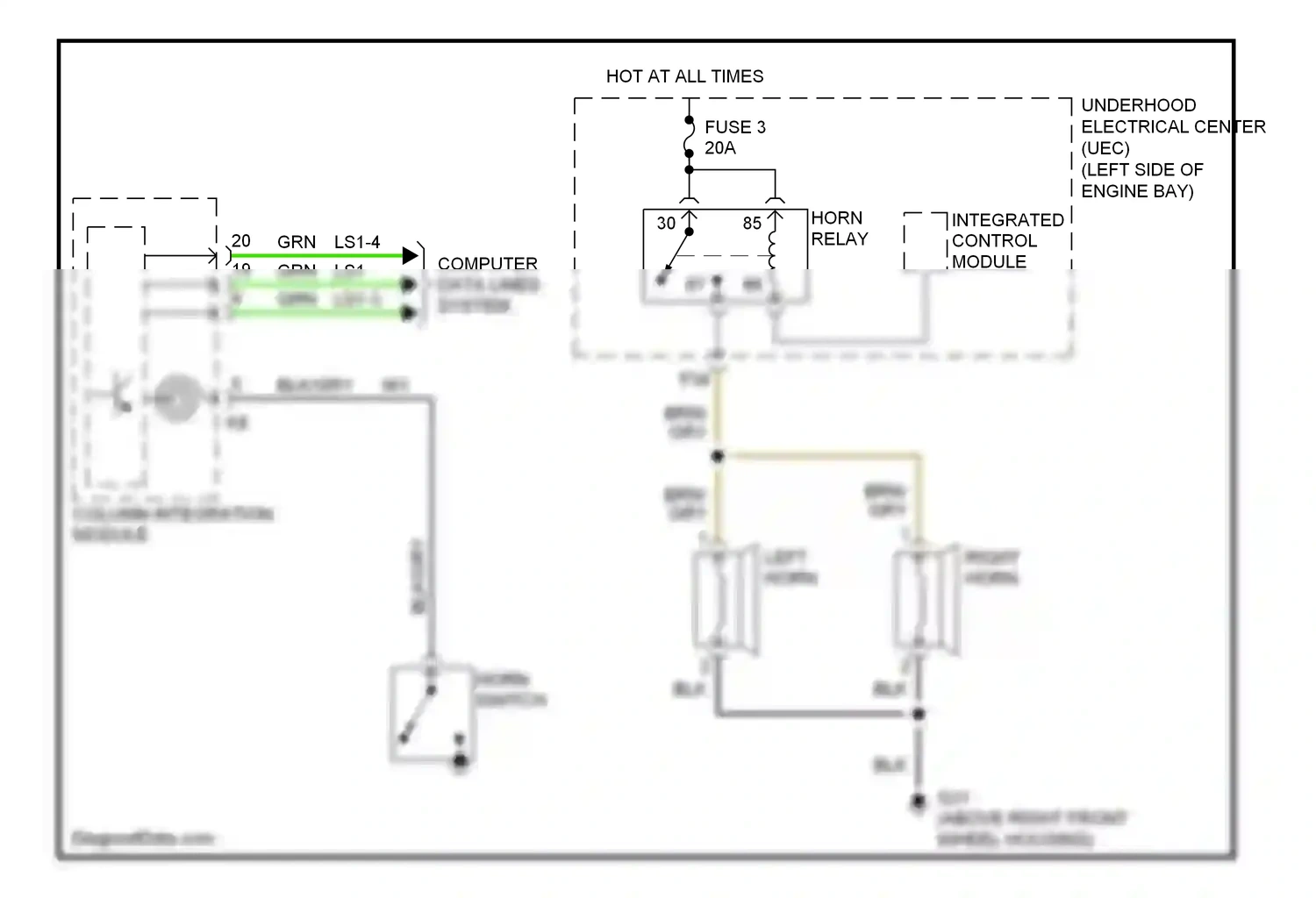 Saab 9-3 II (2002-2008) computer data lines system wiring diagram  (28 of 60)