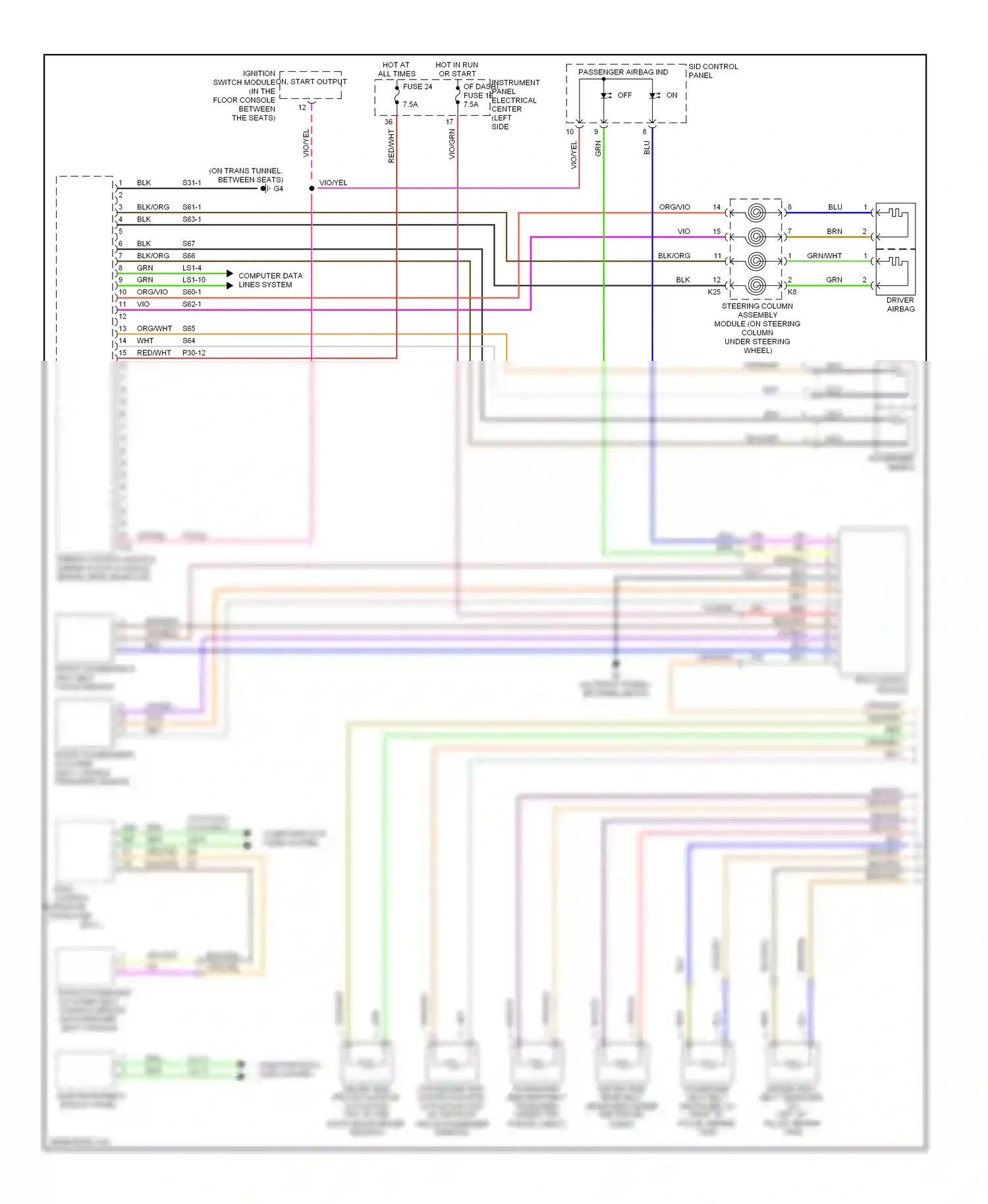 Saab 9-3 II (2002-2008) computer data lines system wiring diagram  (57 of 60)