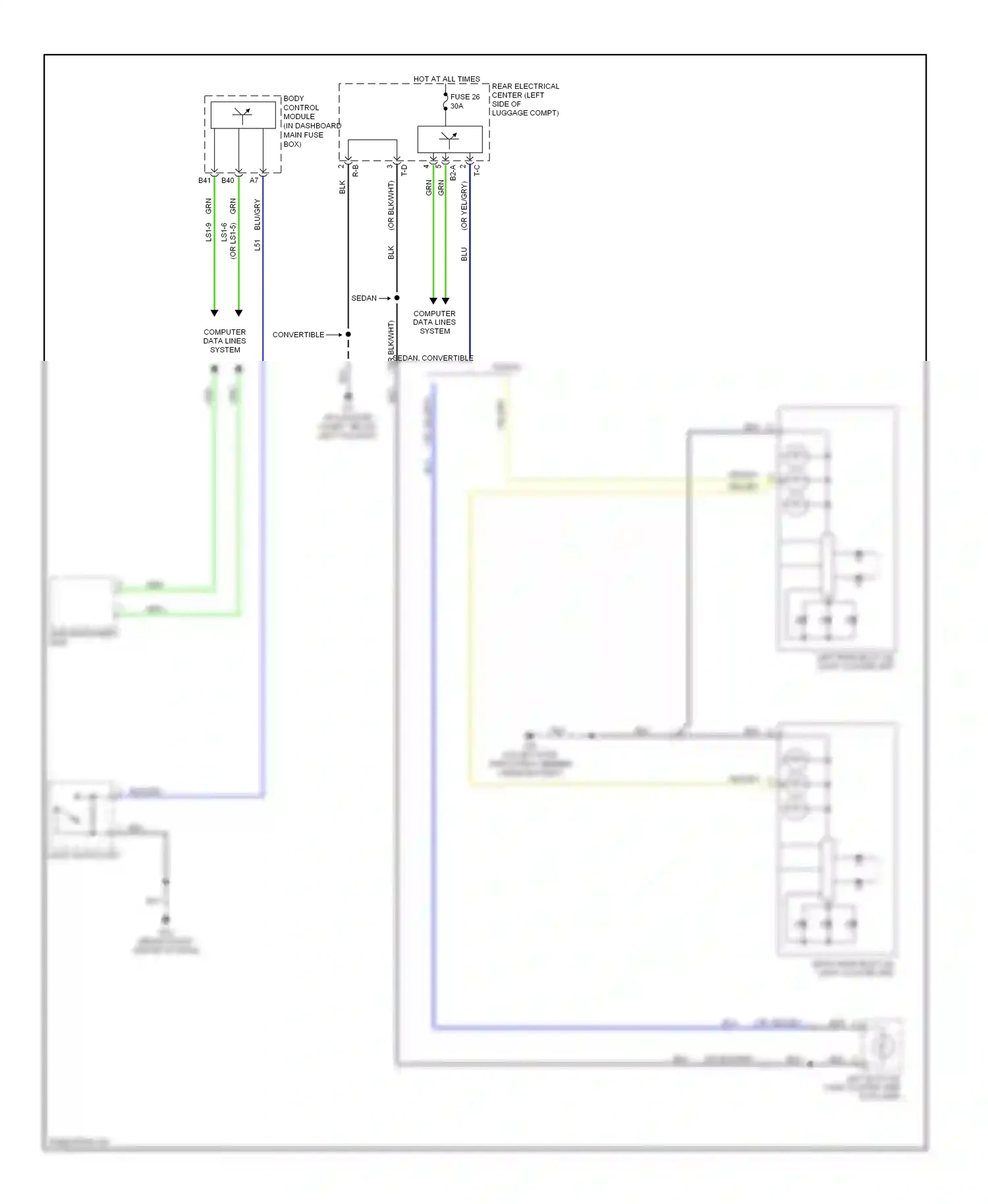 Saab 9-3 II (2002-2008) computer data lines system wiring diagram  (30 of 60)