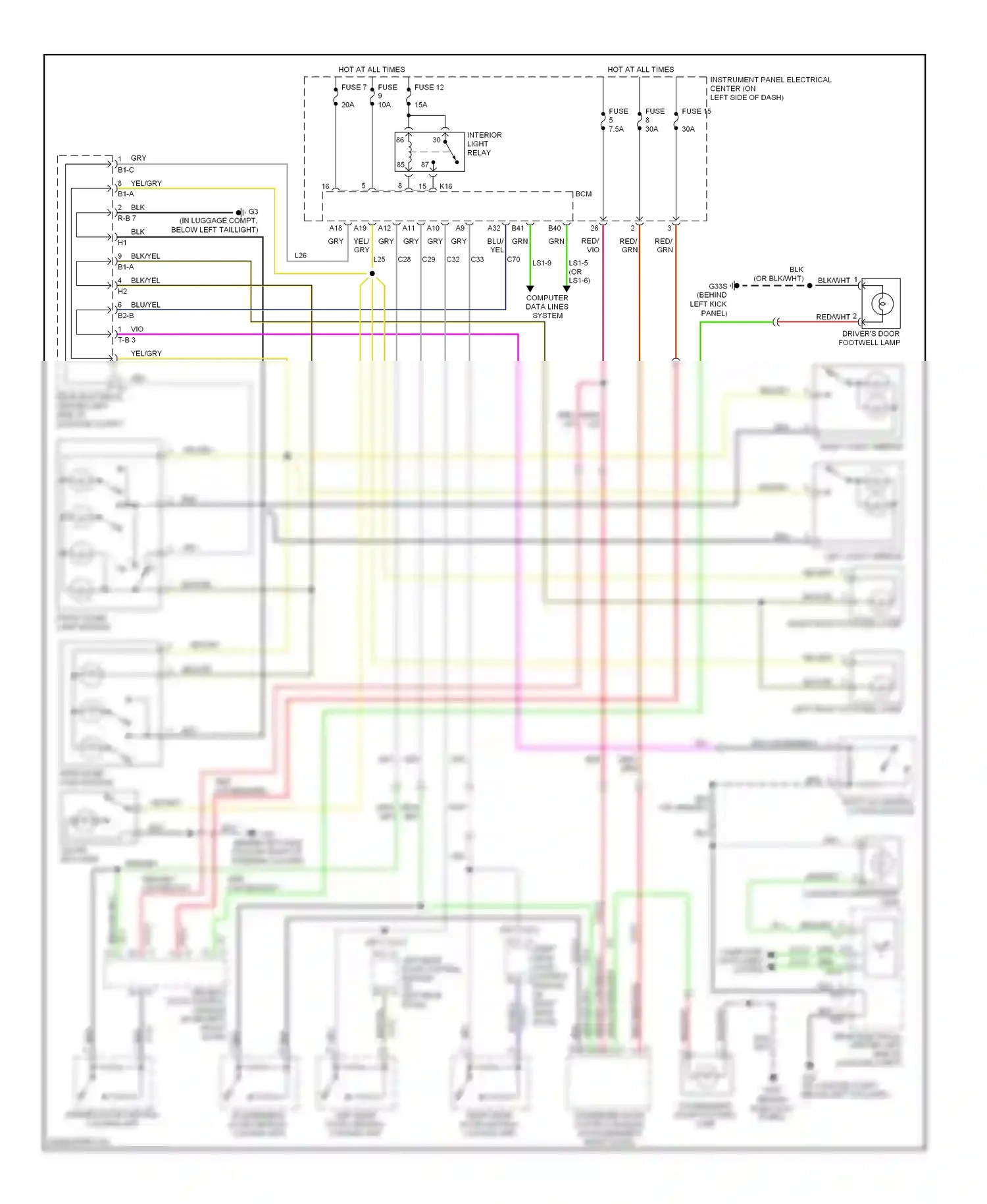 Saab 9-3 II (2002-2008) computer data lines system wiring diagram  (32 of 60)