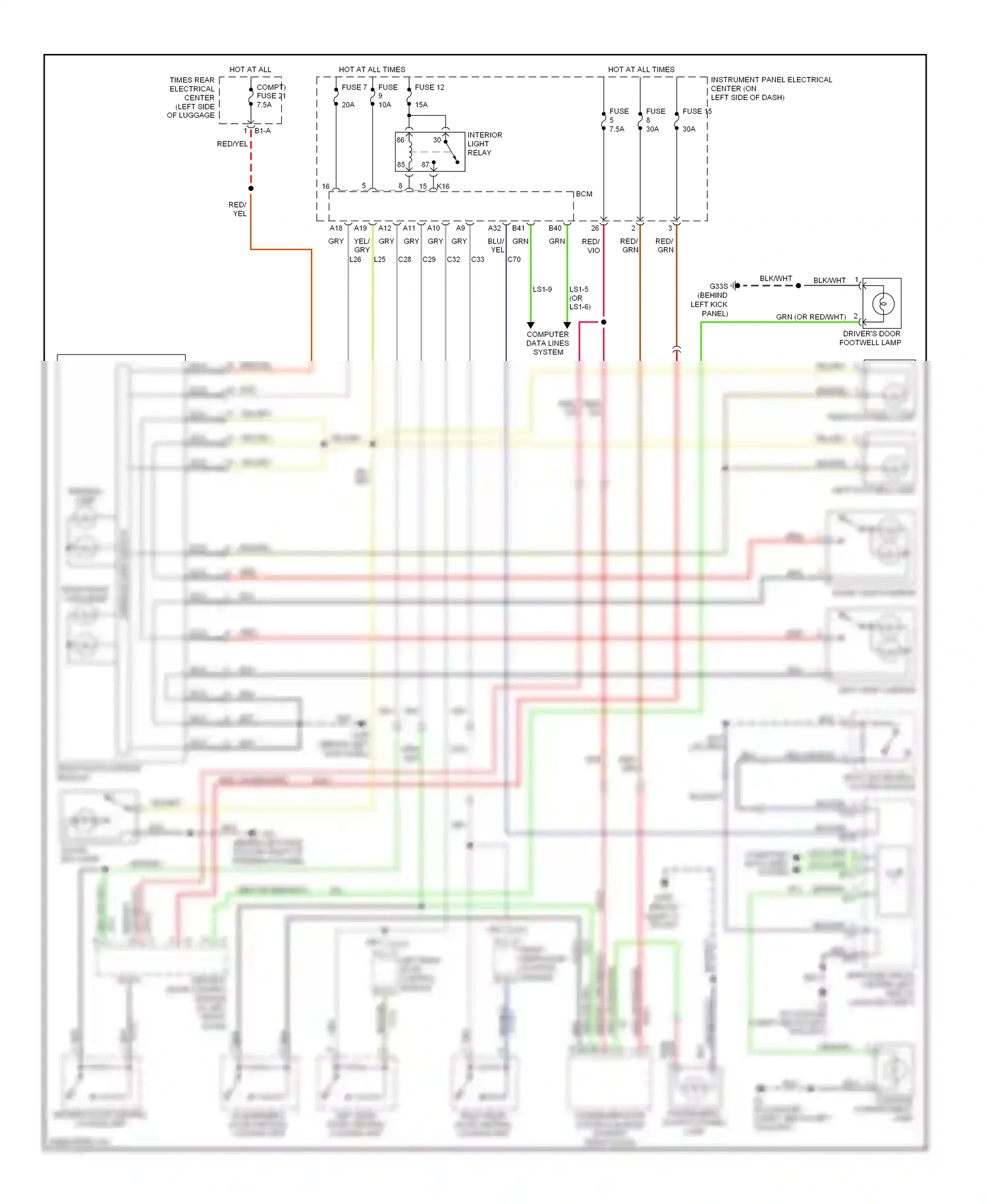 Saab 9-3 II (2002-2008) computer data lines system wiring diagram  (31 of 60)
