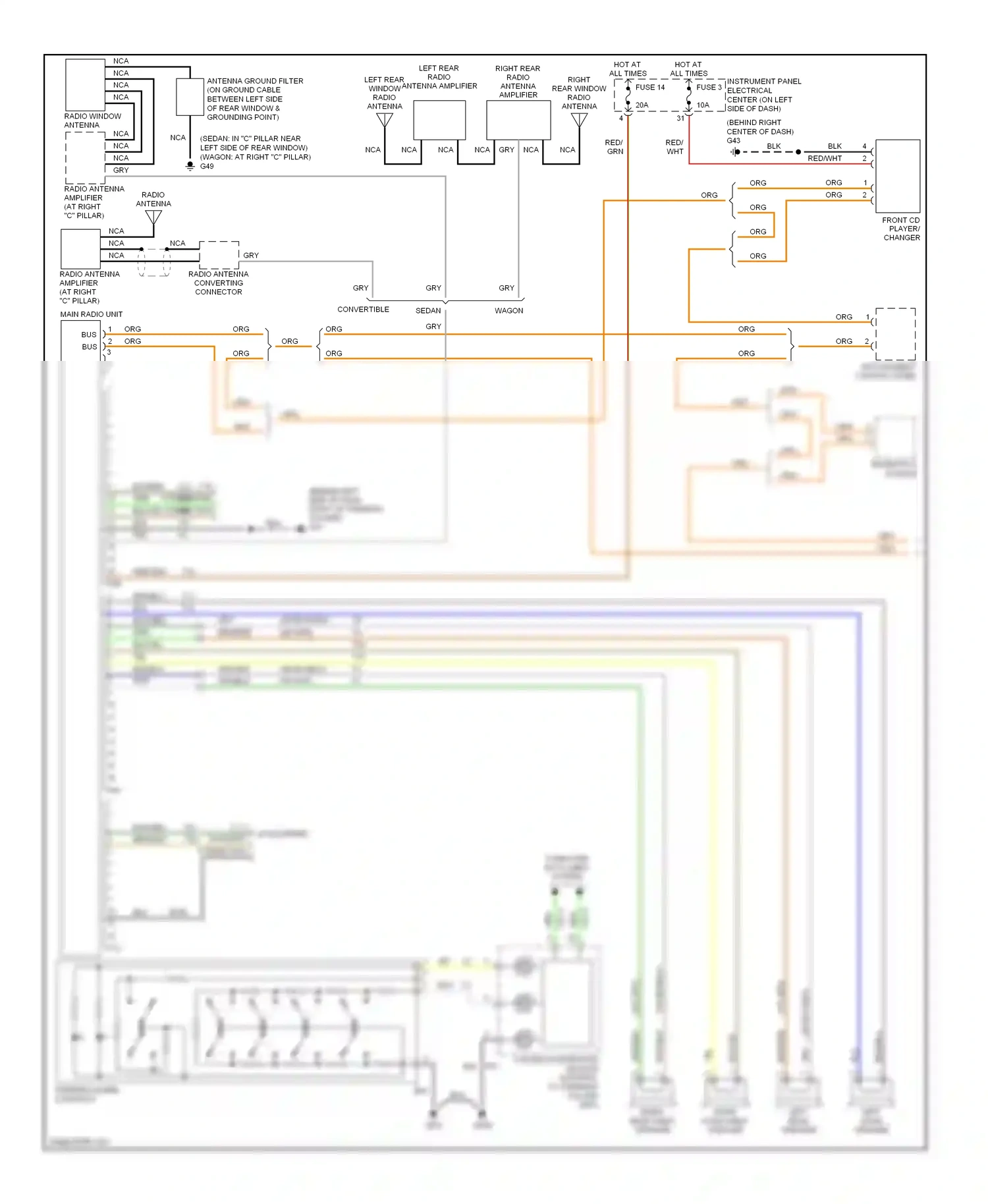 Saab 9-3 II (2002-2008) computer data lines system wiring diagram  (48 of 60)