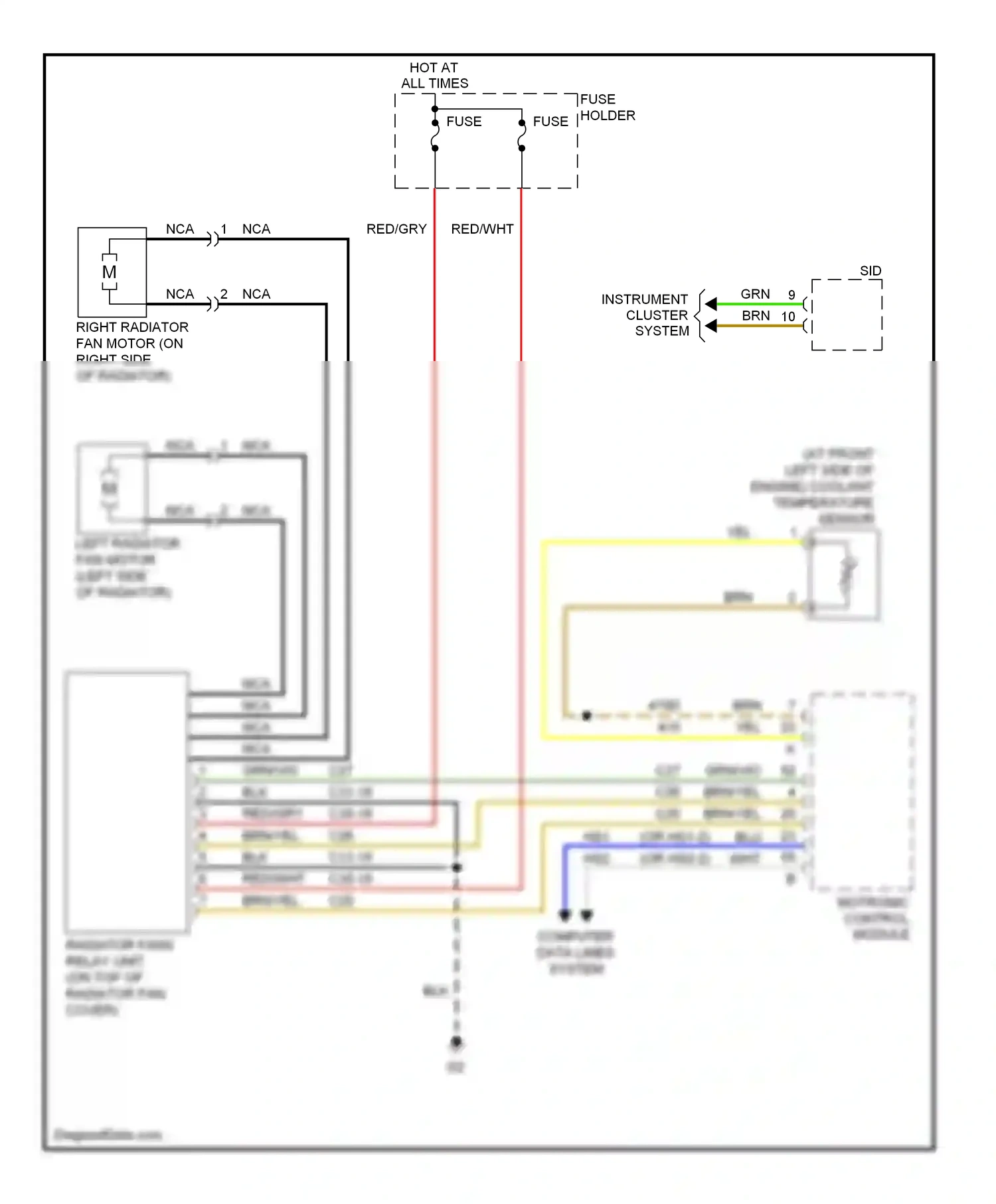 Saab 9-3 II (2002-2008) computer data lines system wiring diagram  (14 of 60)