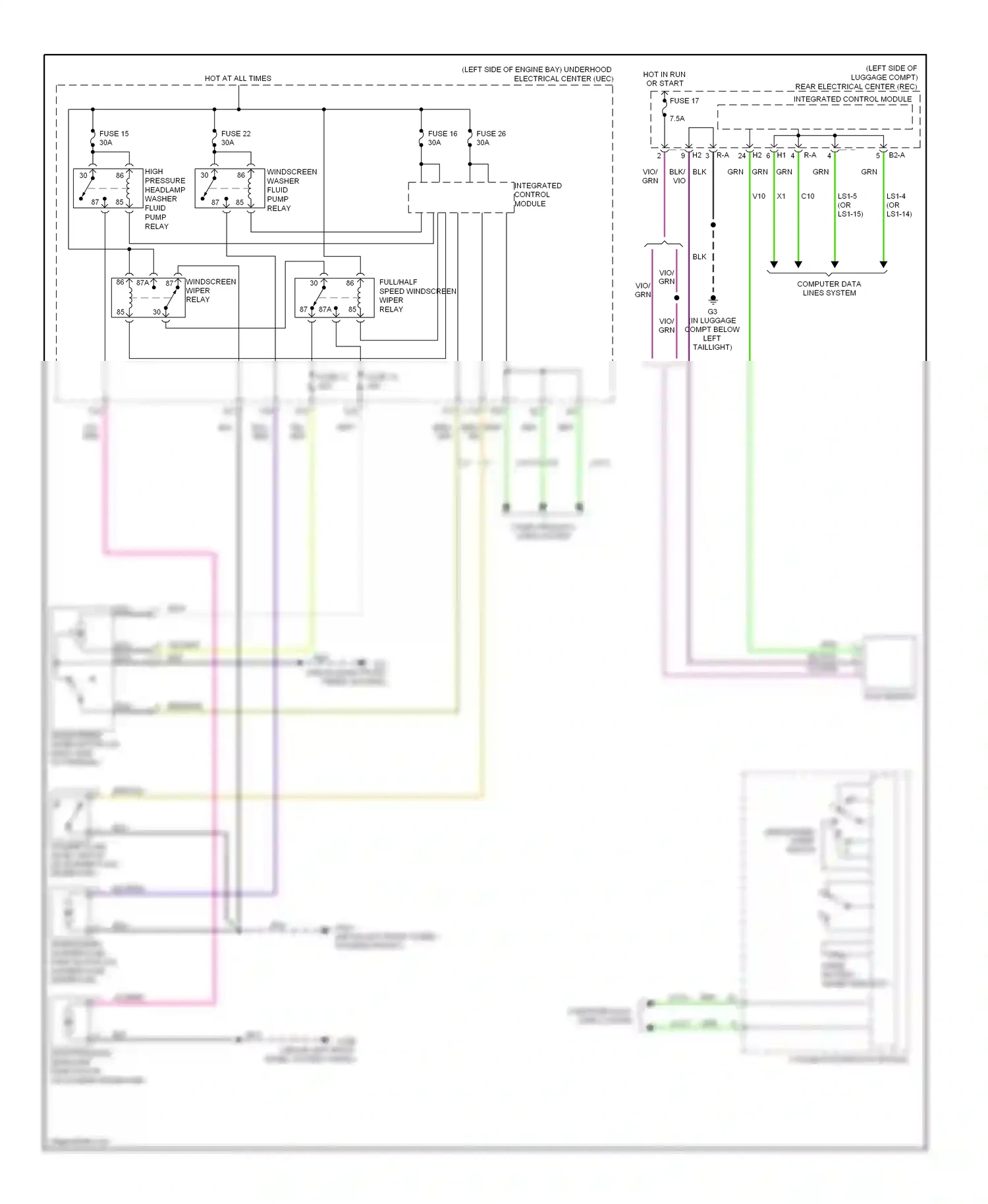 Saab 9-3 II (2002-2008) computer data lines system wiring diagram  (55 of 60)