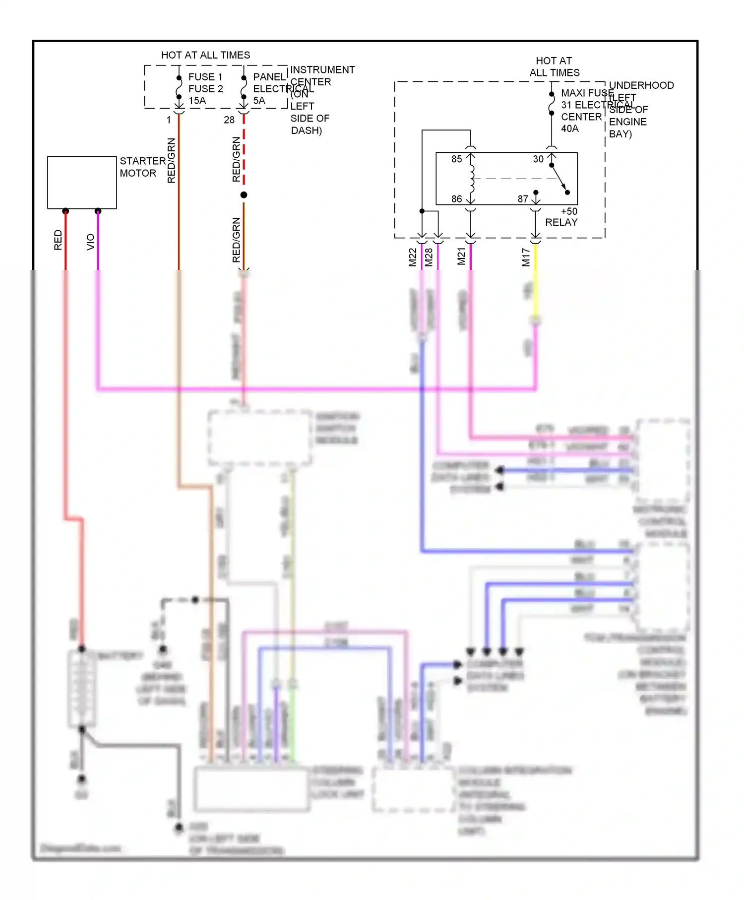 Saab 9-3 II (2002-2008) computer data lines system wiring diagram  (51 of 60)