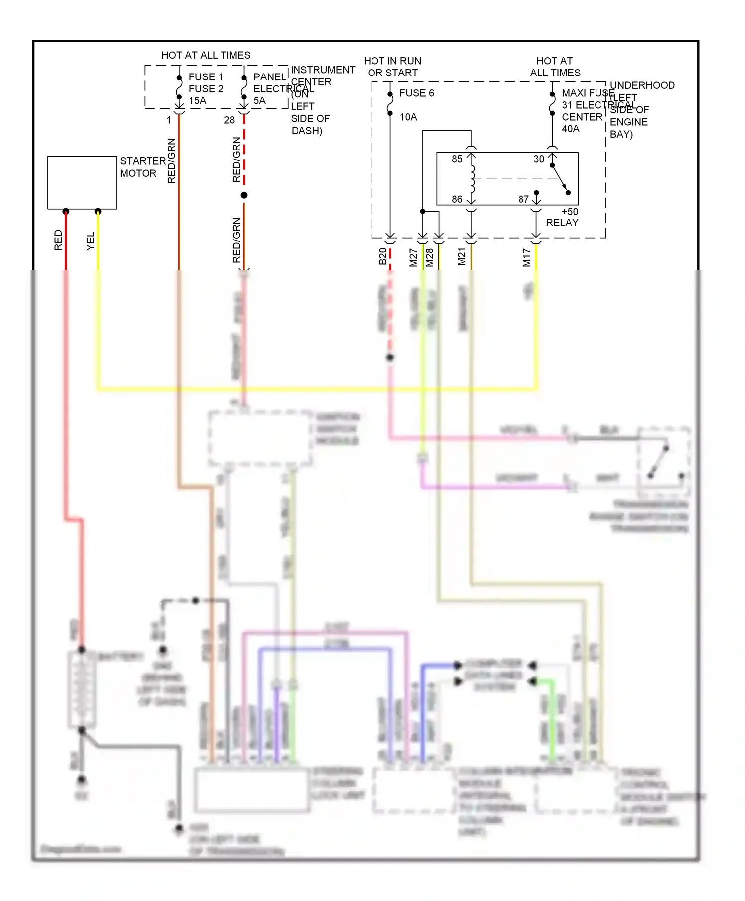 Saab 9-3 II (2002-2008) computer data lines system wiring diagram  (41 of 60)