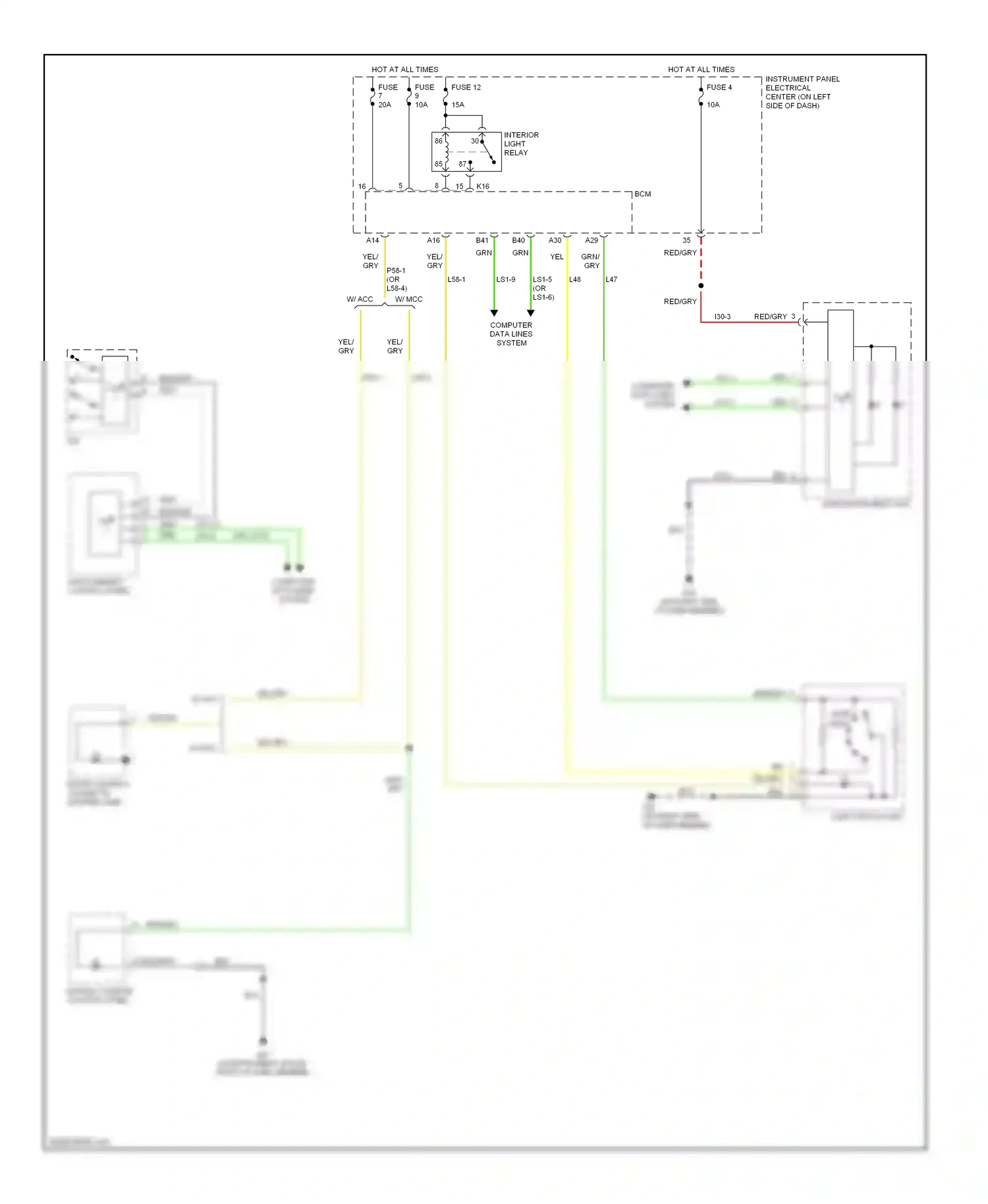 Saab 9-3 II (2002-2008) computer data lines system wiring diagram  (34 of 60)