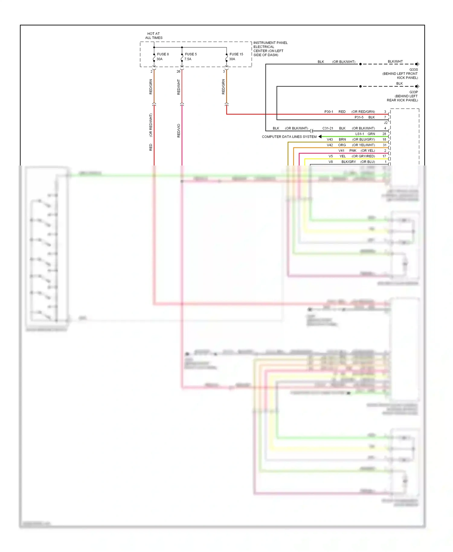 Saab 9-3 II (2002-2008) computer data lines system wiring diagram  (46 of 60)