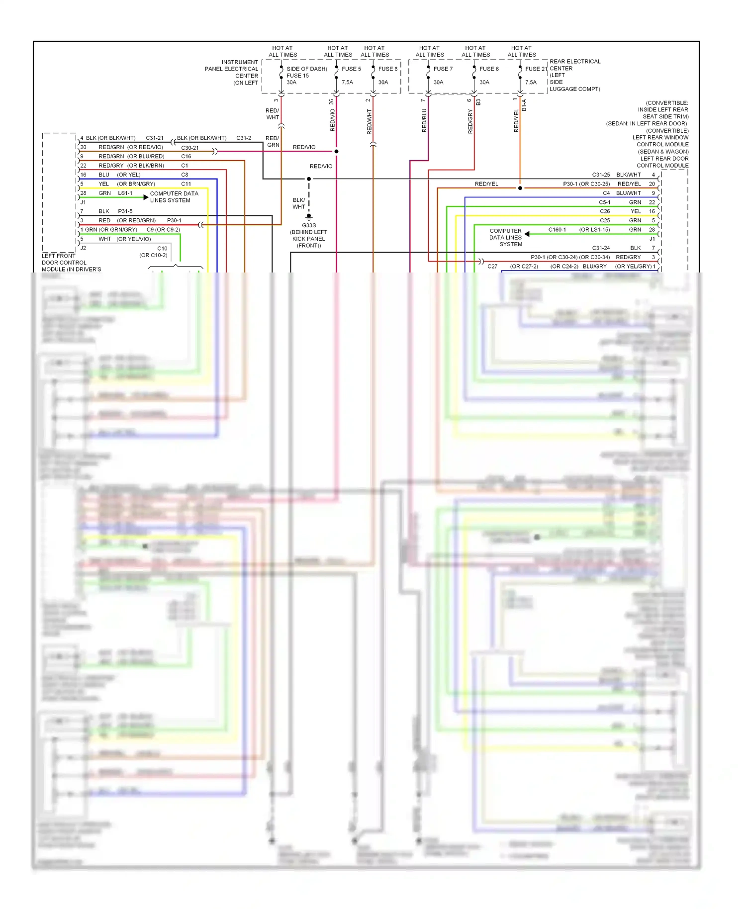 Saab 9-3 II (2002-2008) computer data lines system wiring diagram  (47 of 60)