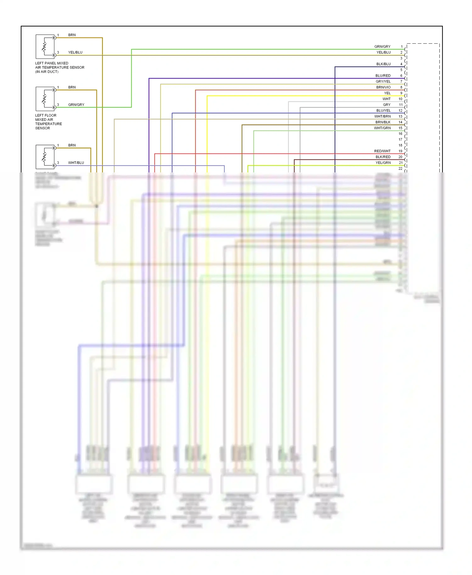 Saab 9-3 II (2002-2008) right panel mixed air temperature sensor wiring diagram  (1 of 1)