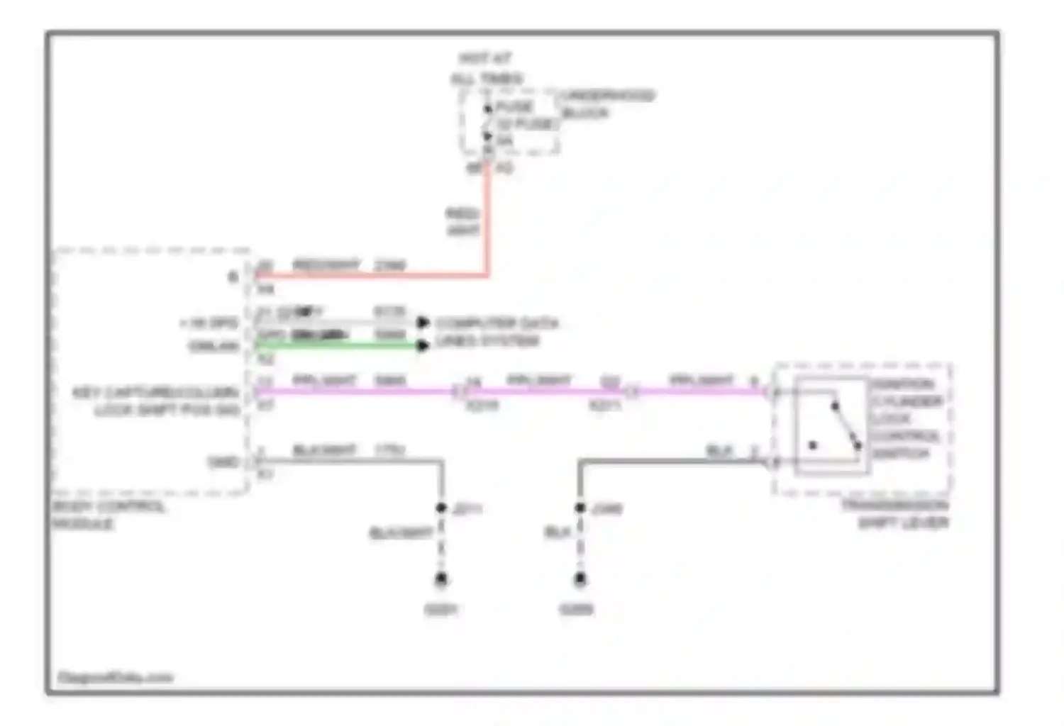 9-4X Saab I (2011-2011): Ignition lock solenoid circuit