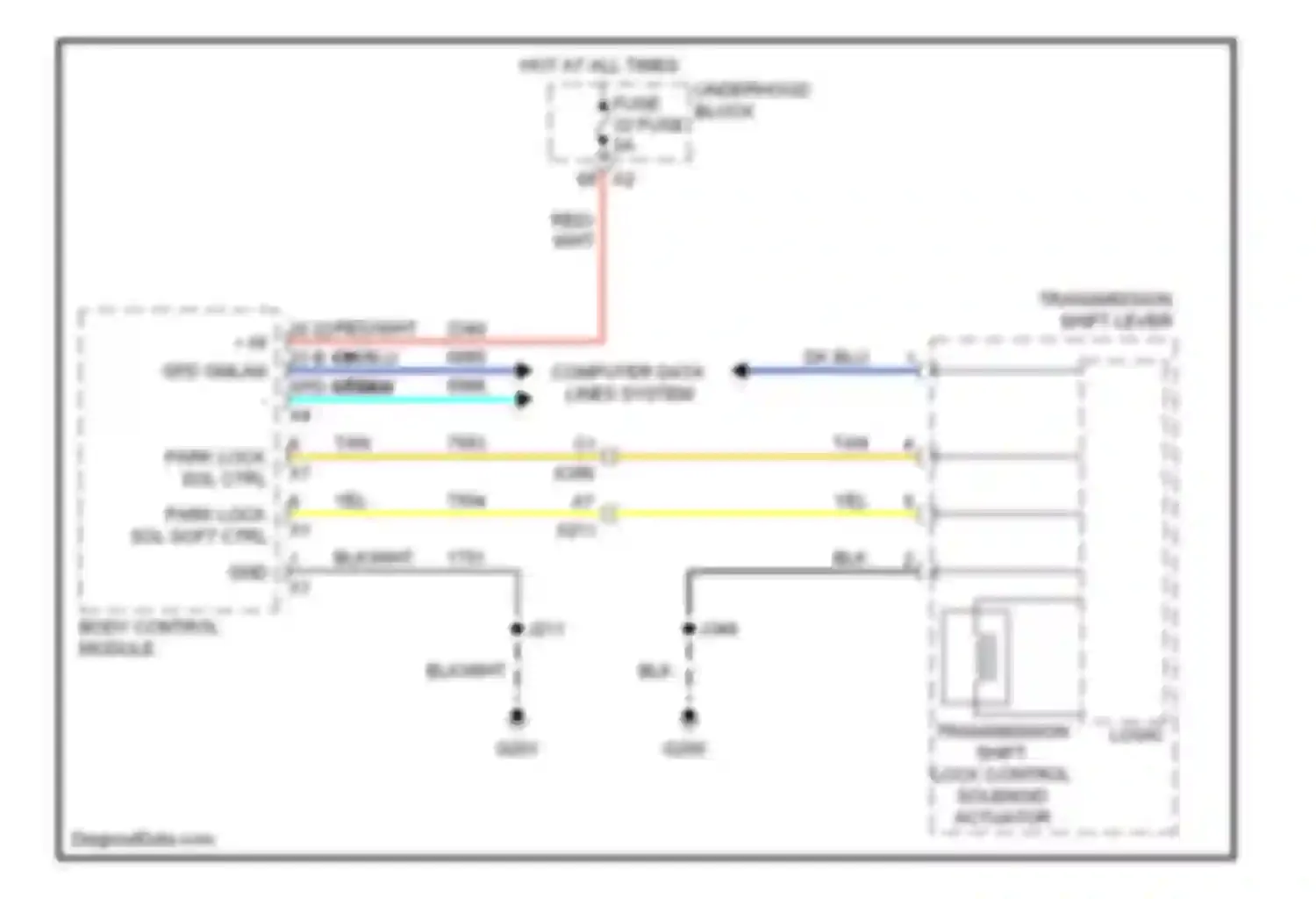 9-4X Saab I (2011-2011): Shift interlock circuit