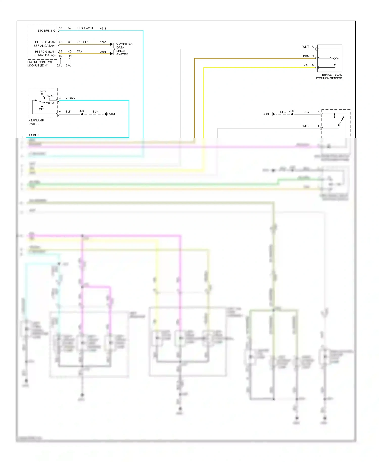 Saab 9-4X I (2011-2011) engine control module (ecm) wiring diagram  (3 of 7)