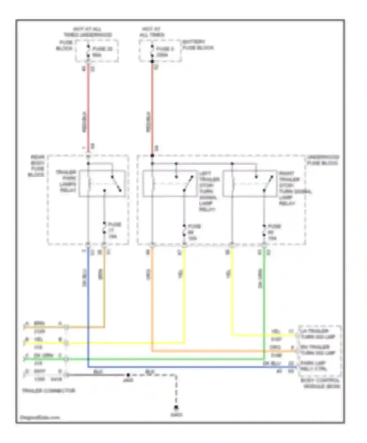 Wiring diagram lh trailer turn sig lmp for Saab 9-4X I (2011-2011) (1 of 1)