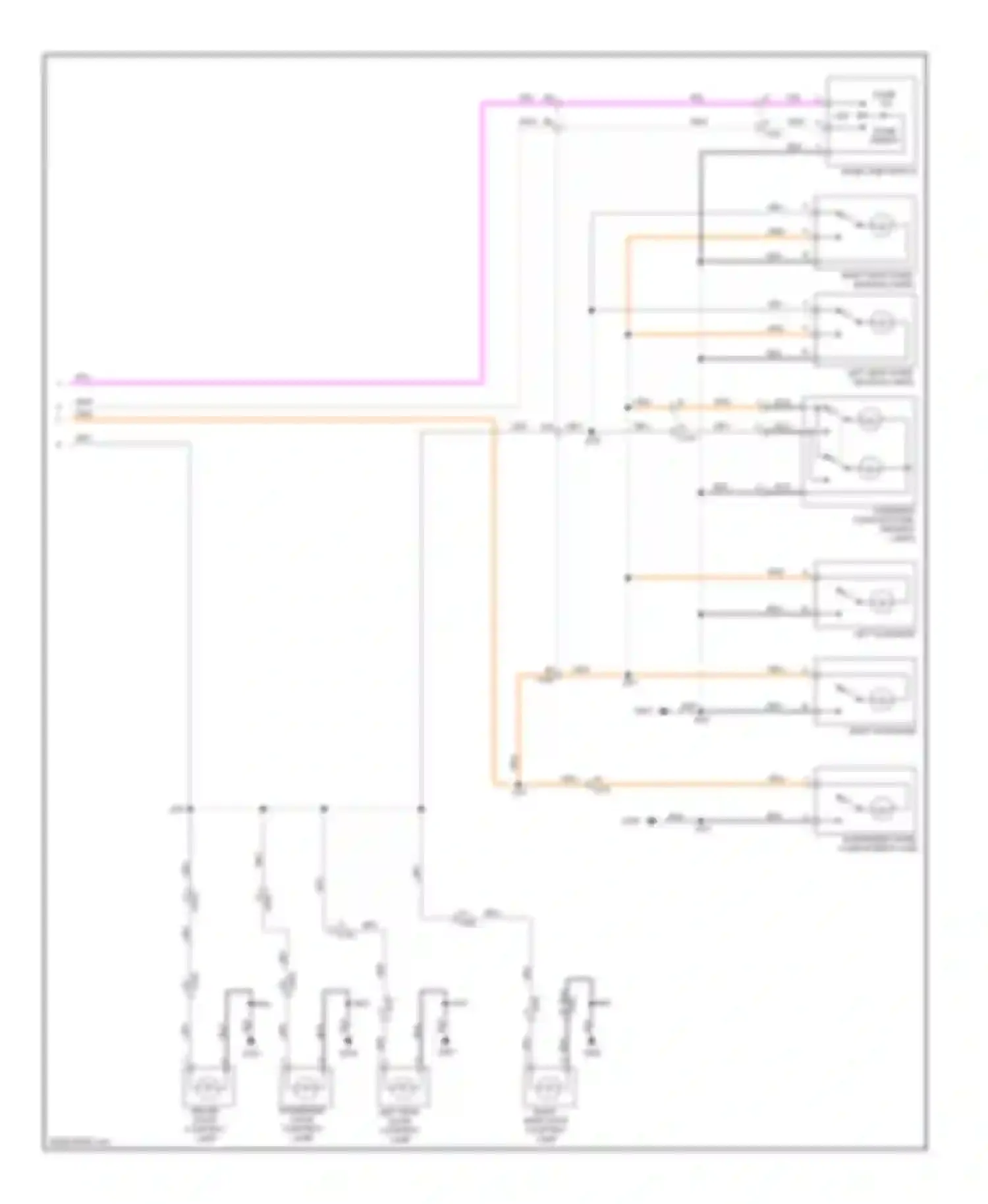 Wiring diagram right rear door courtesy lamp for Saab 9-4X I (2011-2011) (1 of 2)