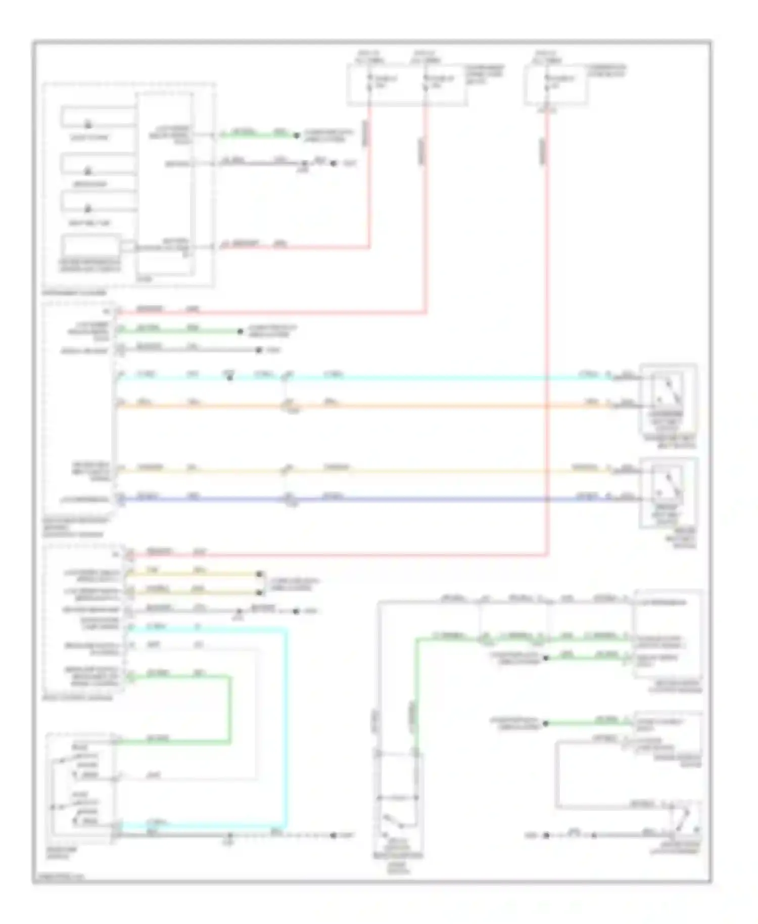 Wiring diagram seat belt ind for Saab 9-4X I (2011-2011) (2 of 2)