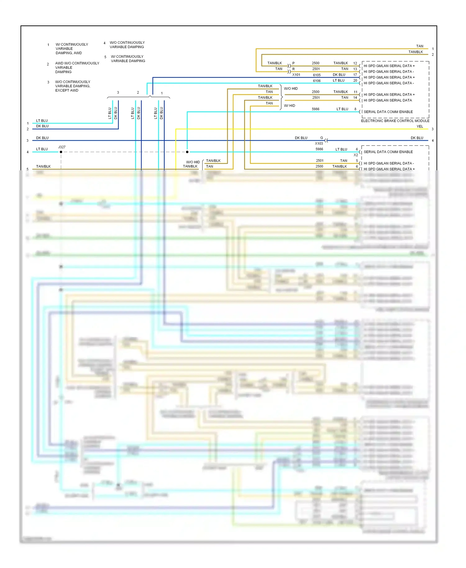 Saab 9-4X I (2011-2011) suspension control module (w/ continuously variable damping) wiring diagram  (1 of 1)