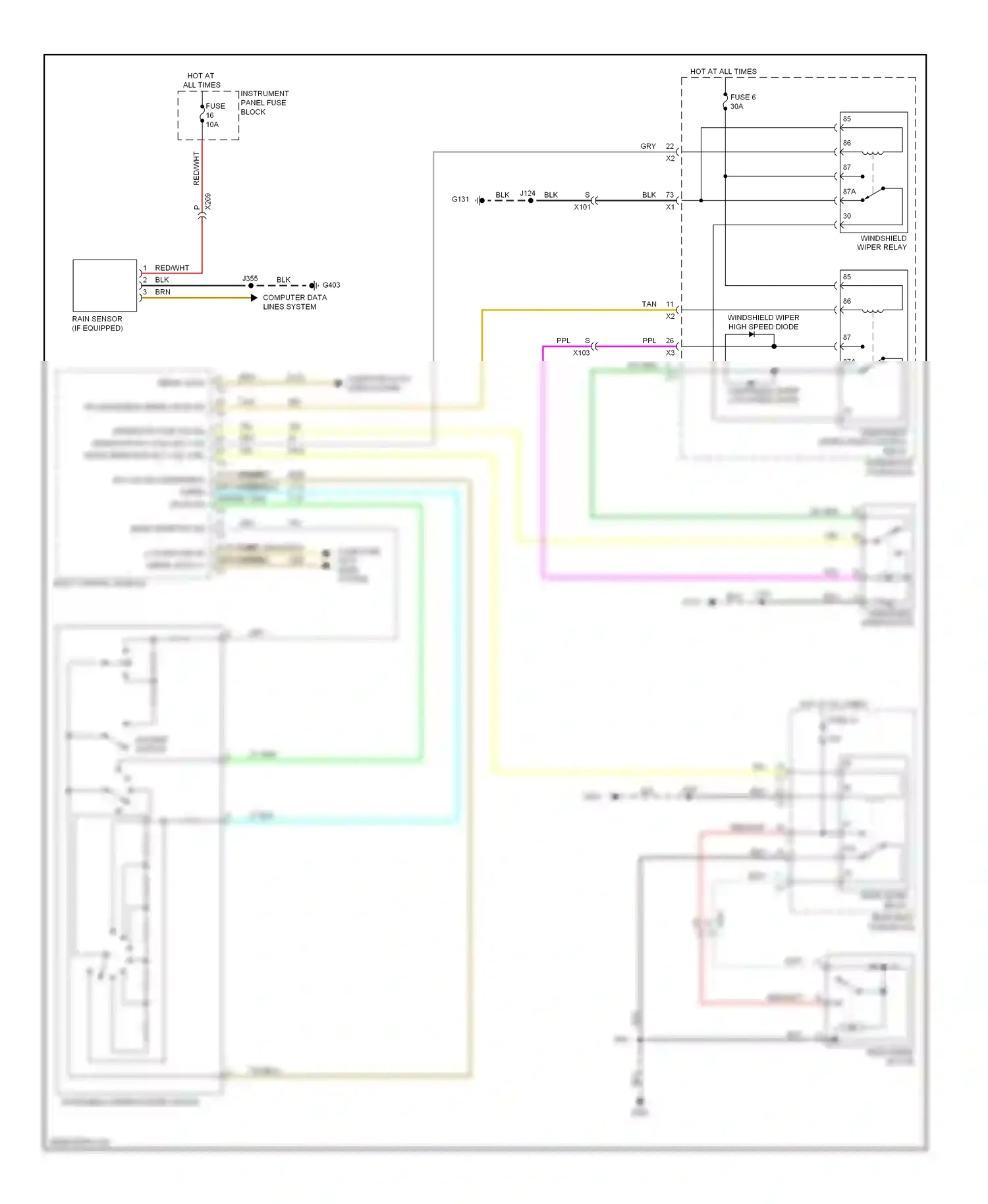 Saab 9-4X I (2011-2011) windshield wiper motor wiring diagram  (2 of 2)