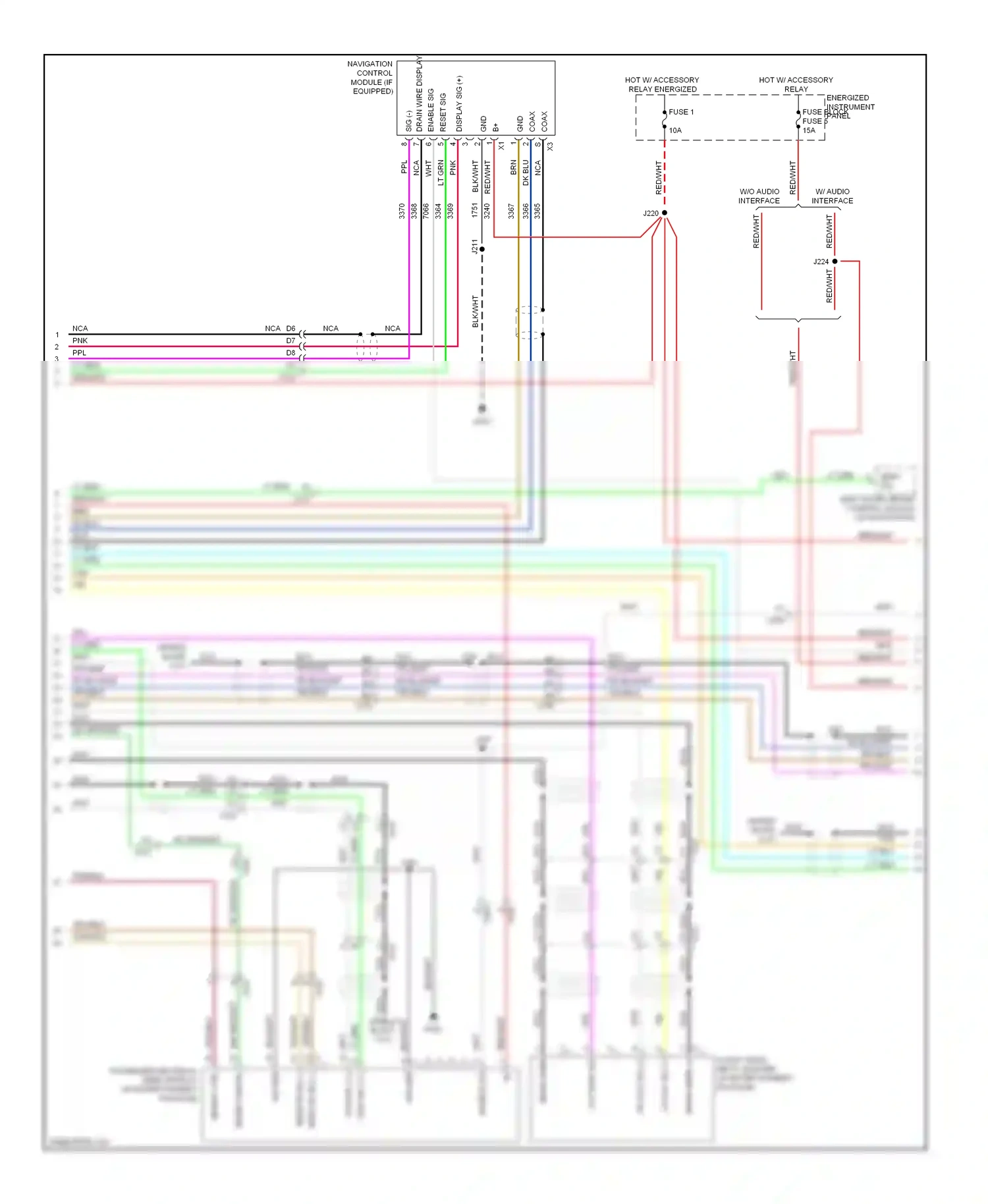 Saab 9-4X I (2011-2011) w/o audio w/ audio interface interface wiring diagram  (1 of 2)