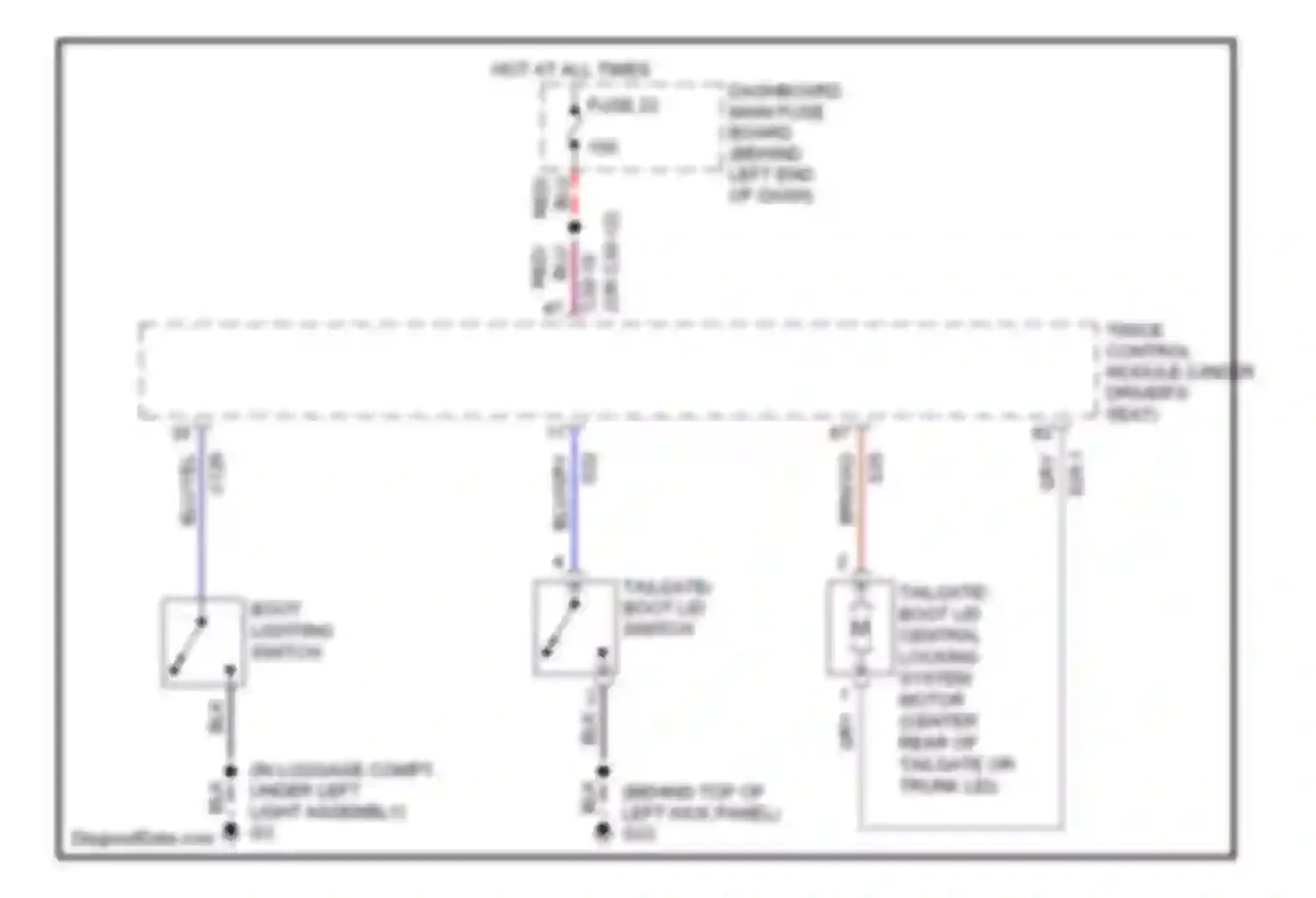 9-5 Saab I facelift 2 (2005-2010): Trunk release circuit