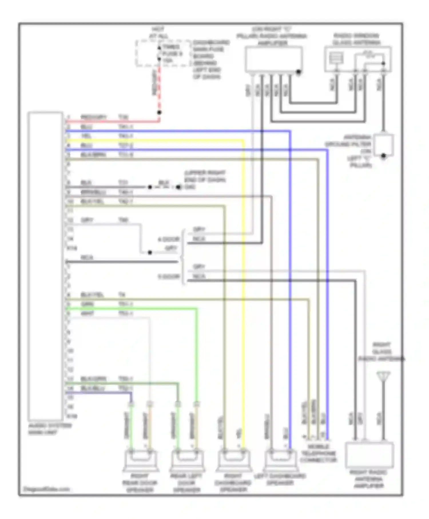 Wiring diagram blk/blu for Saab 9-5 I facelift 2 (2005-2010) (2 of 15)