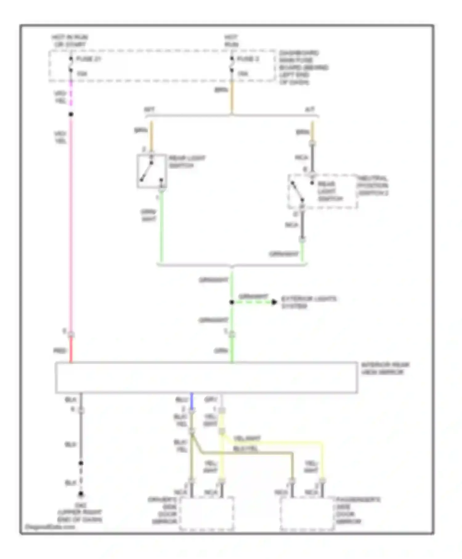 Wiring diagram rear light switch for Saab 9-5 I facelift 2 (2005-2010) (1 of 1)