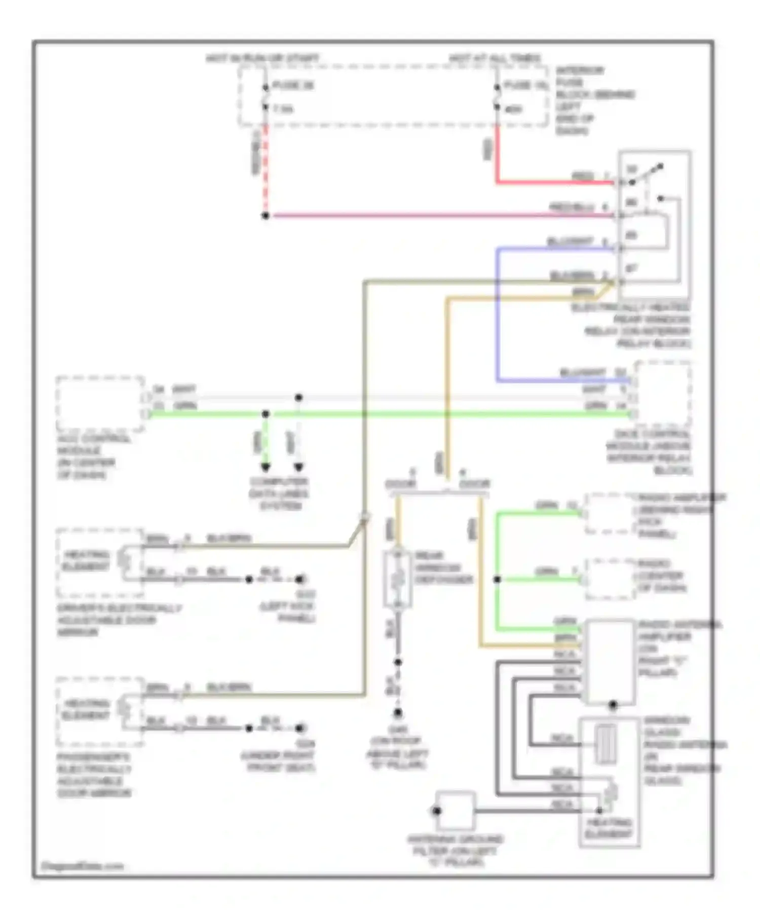 9-5 Saab I facelift (2001-2005): Defoggers circuit