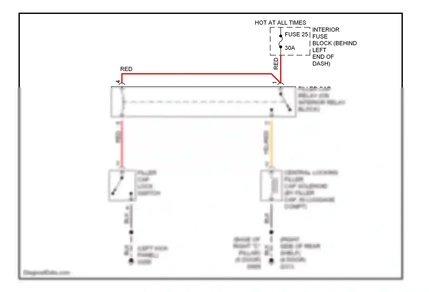 Saab 9-5 I (1997-2001) (left kick panel) wiring diagram  (4 of 10)
