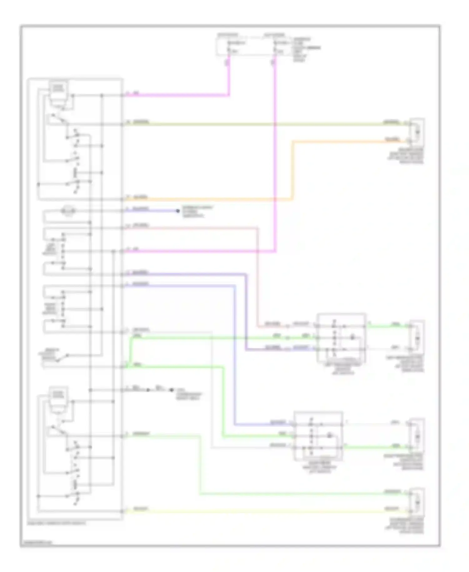 Wiring diagram right rear switch for Saab 9-5 I (1997-2001) (1 of 1)