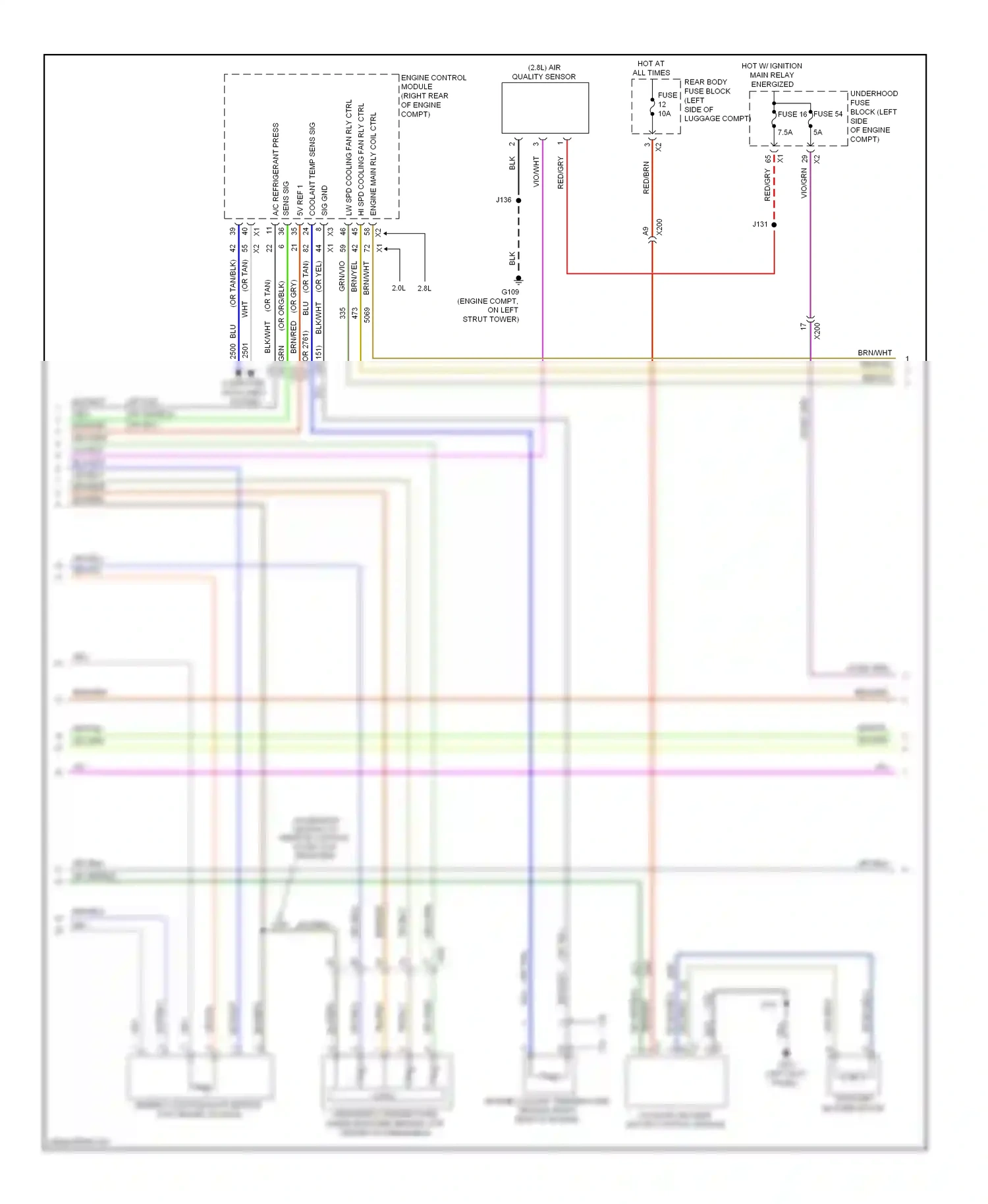 Saab 9-5 II (2010-2012) (engine compt, on left strut tower) wiring diagram  (3 of 22)