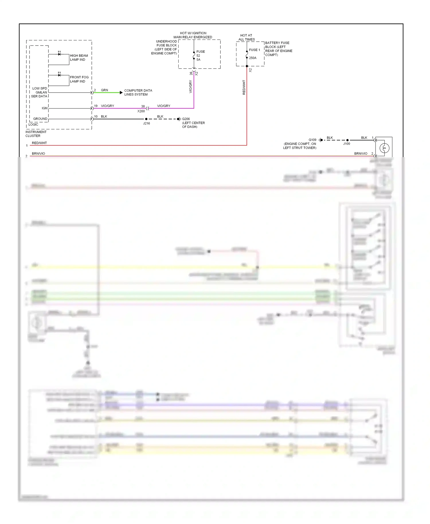 Saab 9-5 II (2010-2012) (engine compt, on left strut tower) wiring diagram  (15 of 22)