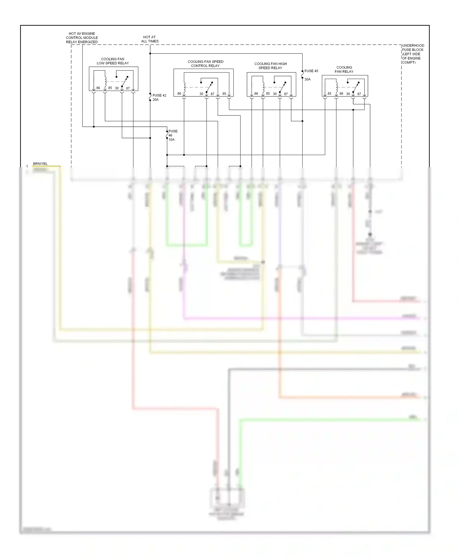 Saab 9-5 II (2010-2012) (engine compt, on left strut tower) wiring diagram  (2 of 22)