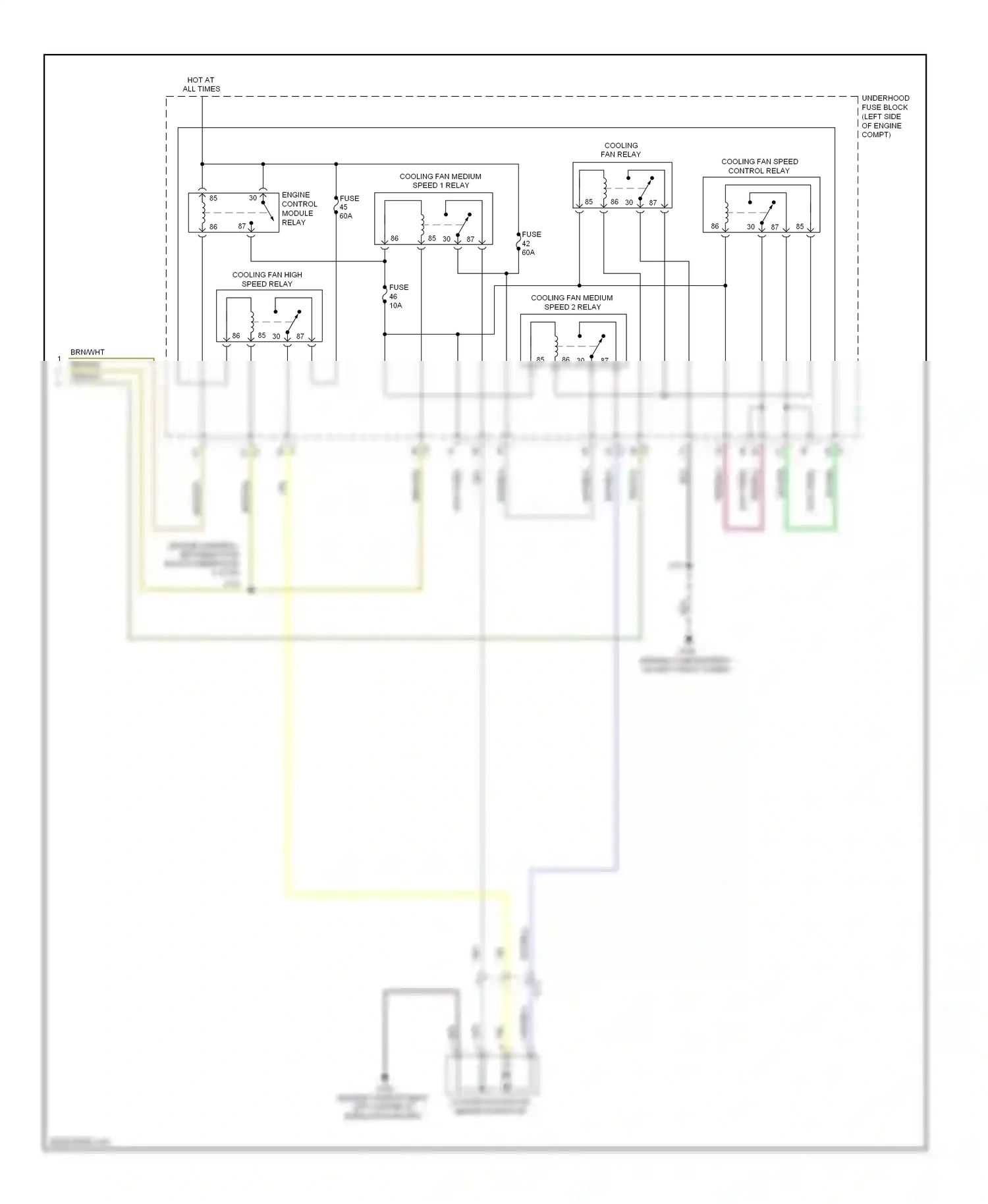Saab 9-5 II (2010-2012) engine control module relay wiring diagram  (1 of 5)