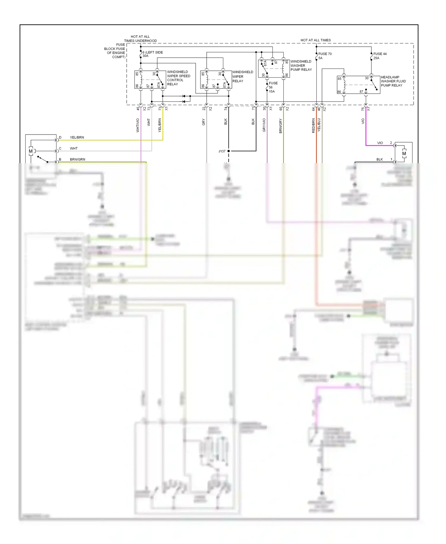 Saab 9-5 II (2010-2012) fr windshield wiring diagram  (1 of 1)