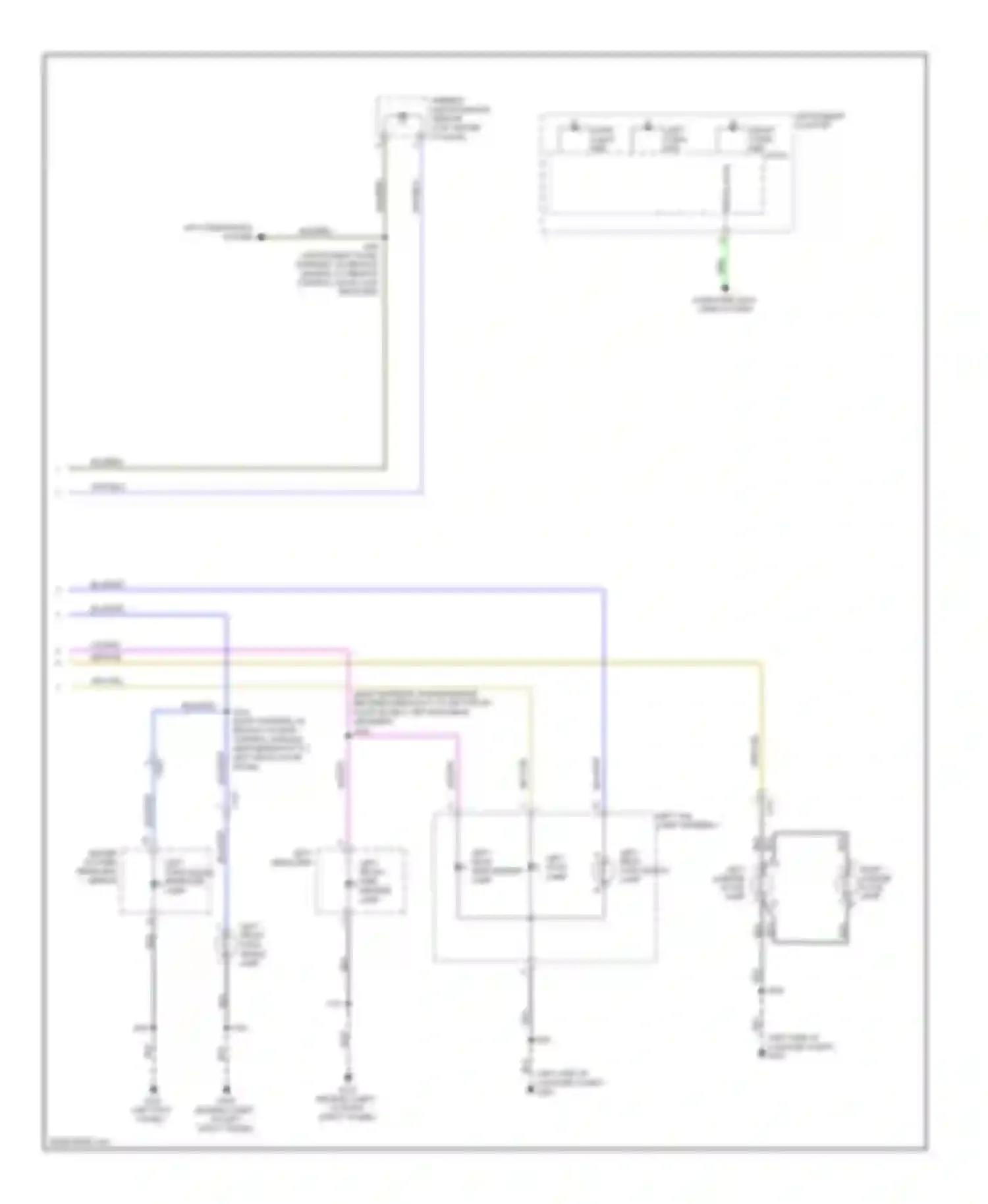 Wiring diagram left front turn signal lamp for Saab 9-5 II (2010-2012) (1 of 2)