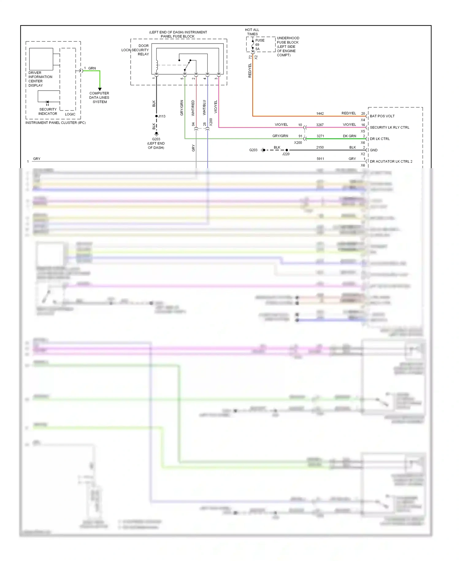 Saab 9-5 II (2010-2012) (left kick panel) wiring diagram  (10 of 47)