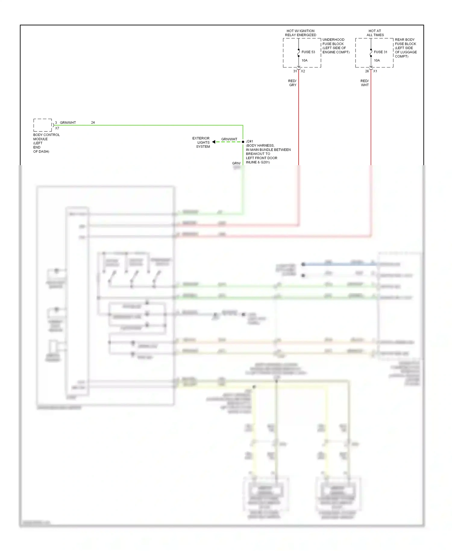 Saab 9-5 II (2010-2012) (left kick panel) wiring diagram  (31 of 47)