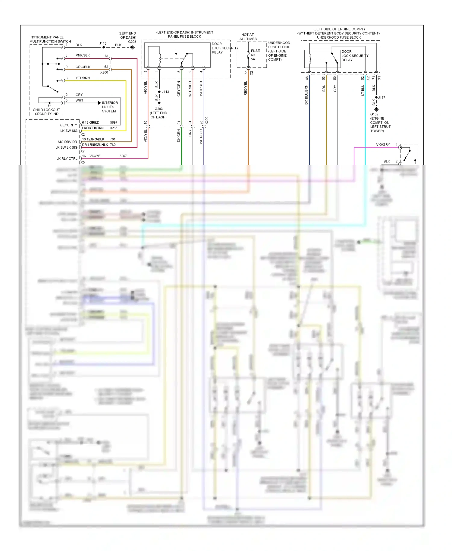 Saab 9-5 II (2010-2012) (left kick panel) wiring diagram  (8 of 47)