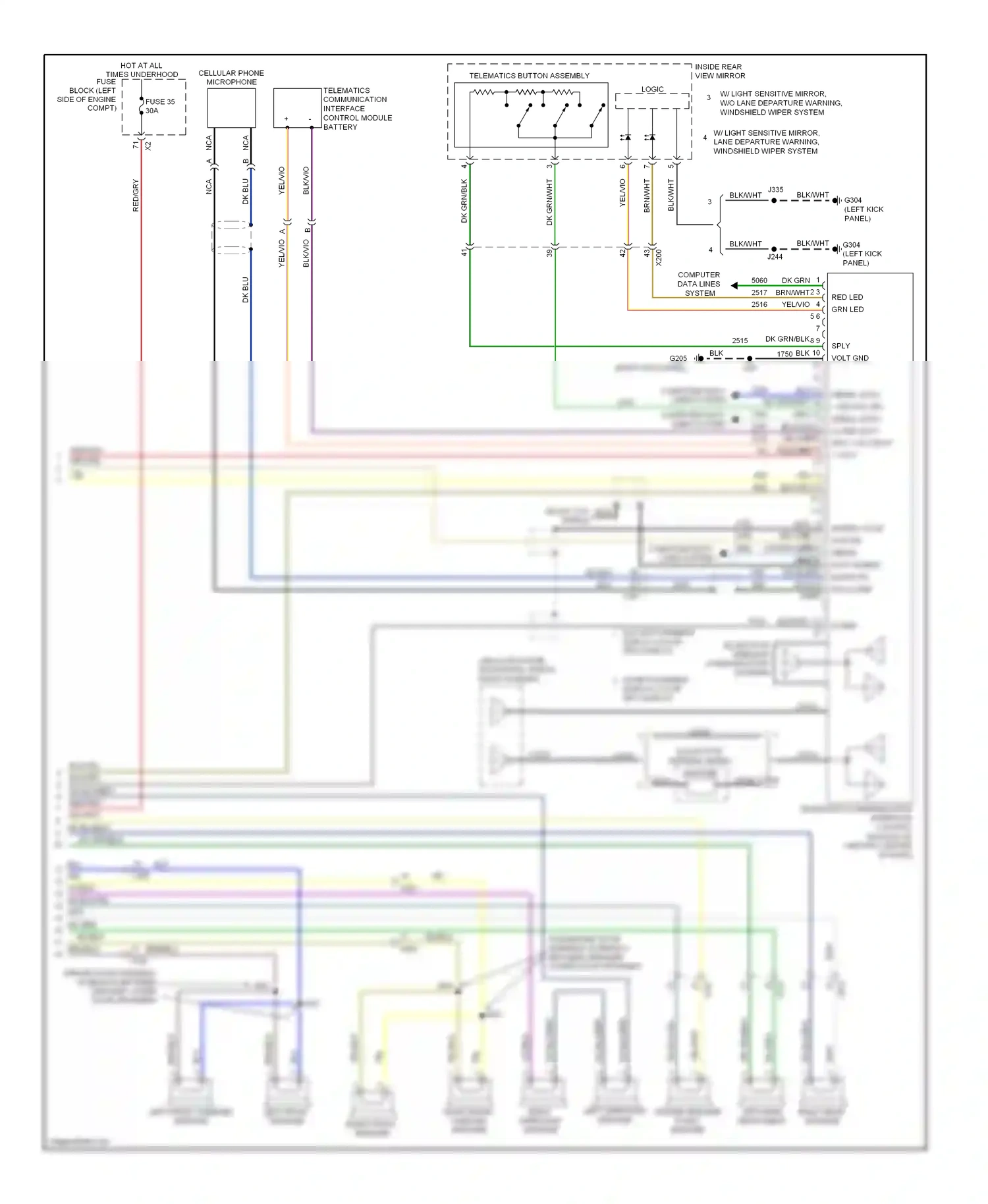 Saab 9-5 II (2010-2012) (left kick panel) wiring diagram  (25 of 47)