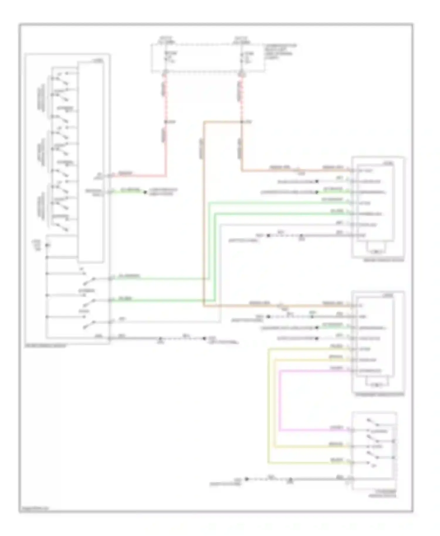 Wiring diagram passenger window switch for Saab 9-5 II (2010-2012) (6 of 6)