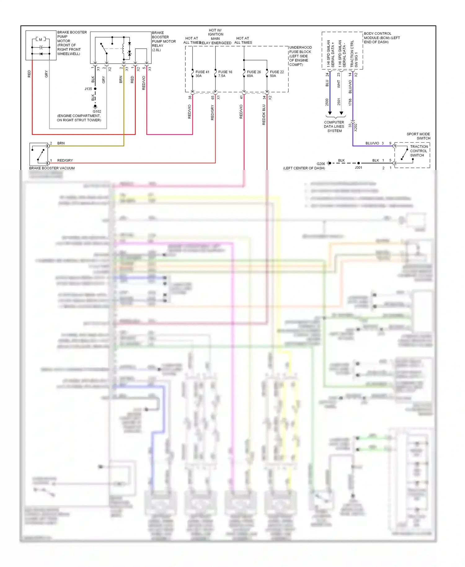 Saab 9-5 II (2010-2012) serial data communication enable wiring diagram  (1 of 2)