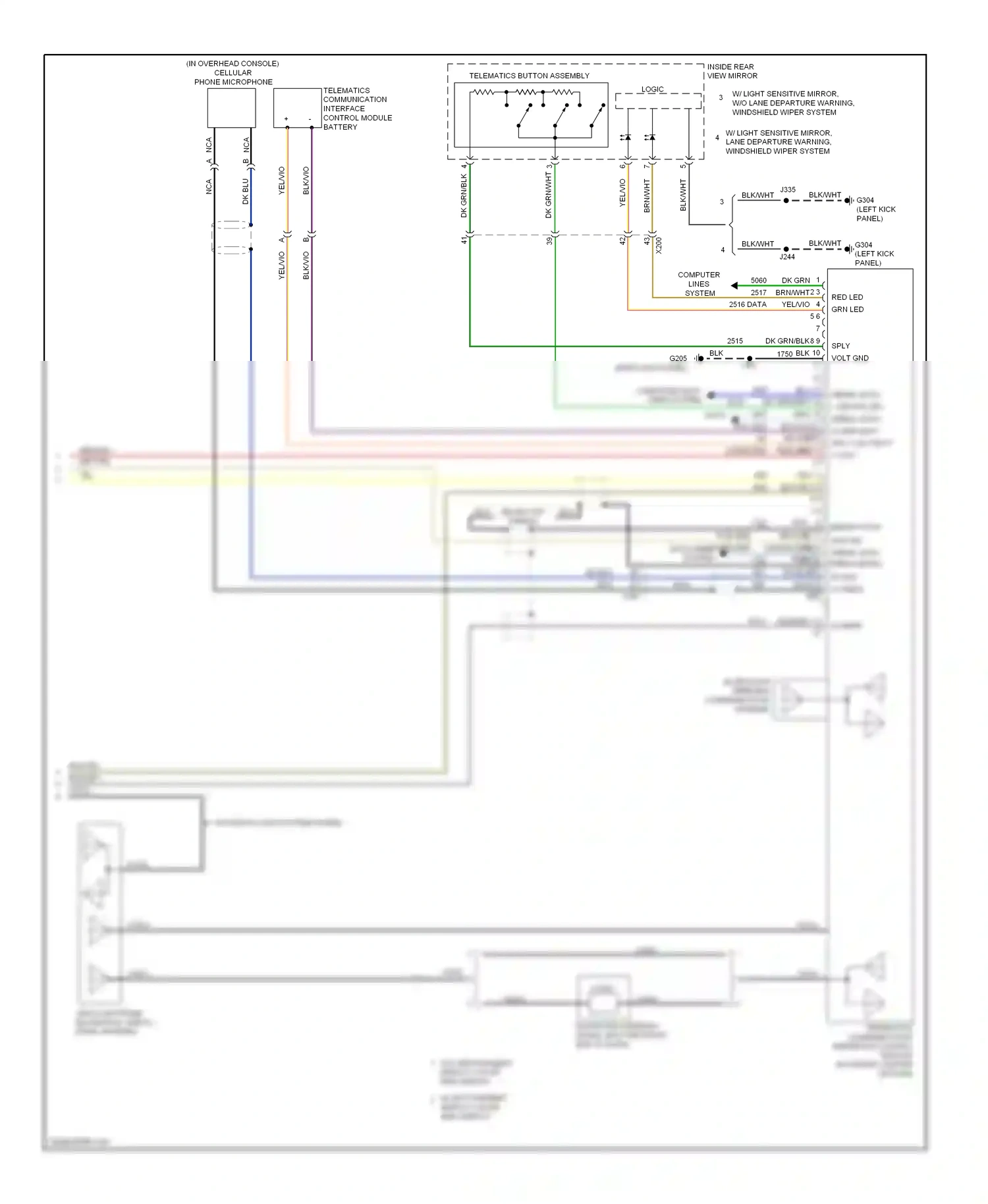 Saab 9-5 II (2010-2012) telematics communication interface control module (w/ onstar) (center of dash) wiring diagram  (1 of 4)