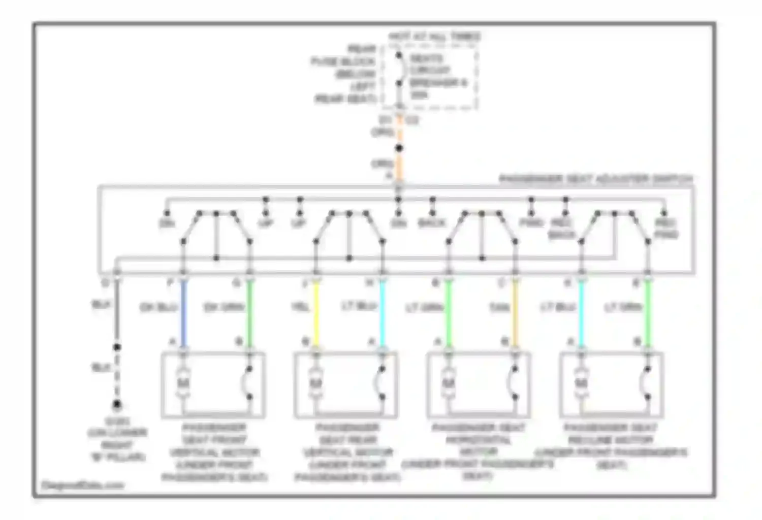 9-7X Saab I (2005-2009): 8-way adjustable power seat circuit