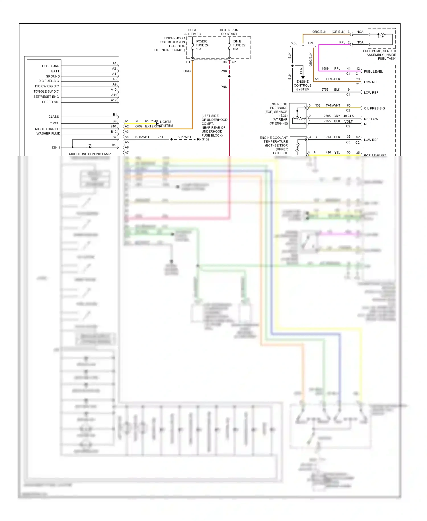 Saab 9-7X I (2005-2009) engine controls system wiring diagram  (2 of 2)