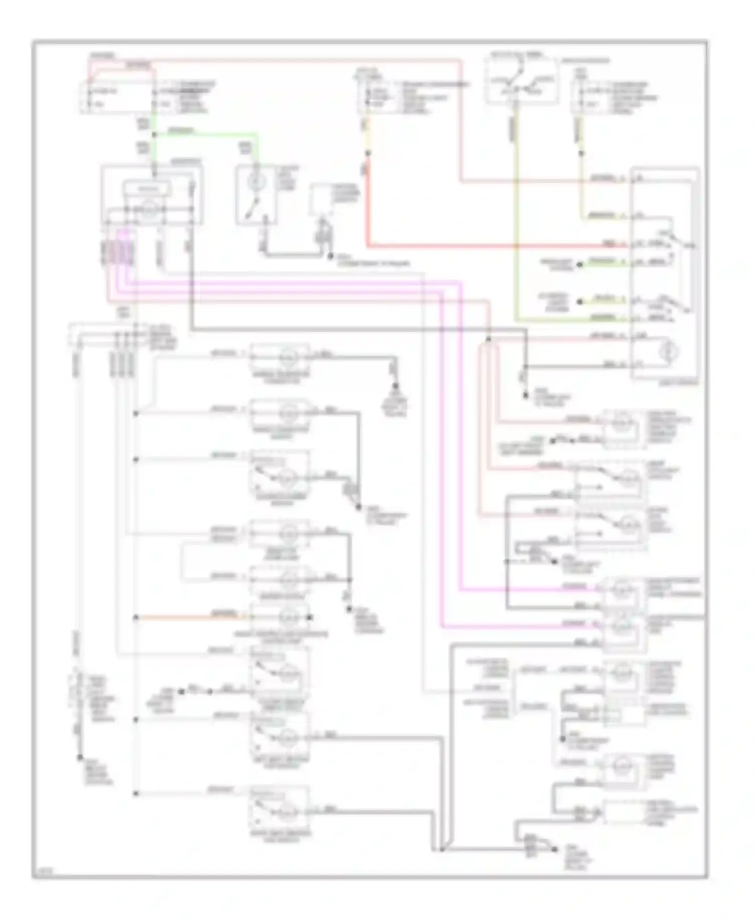 Wiring diagram elec- tric- ally heated rear seat switch for Saab 900 II (1993-1998) (1 of 1)